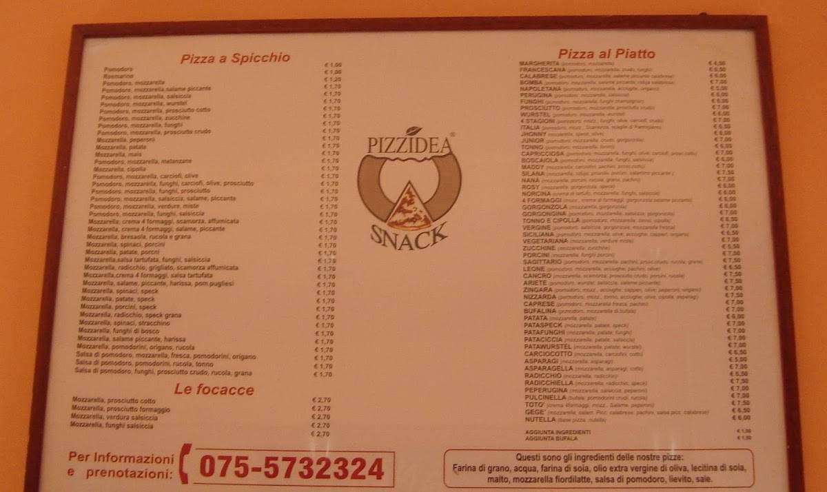 Menu di Monteluce pizza & food 