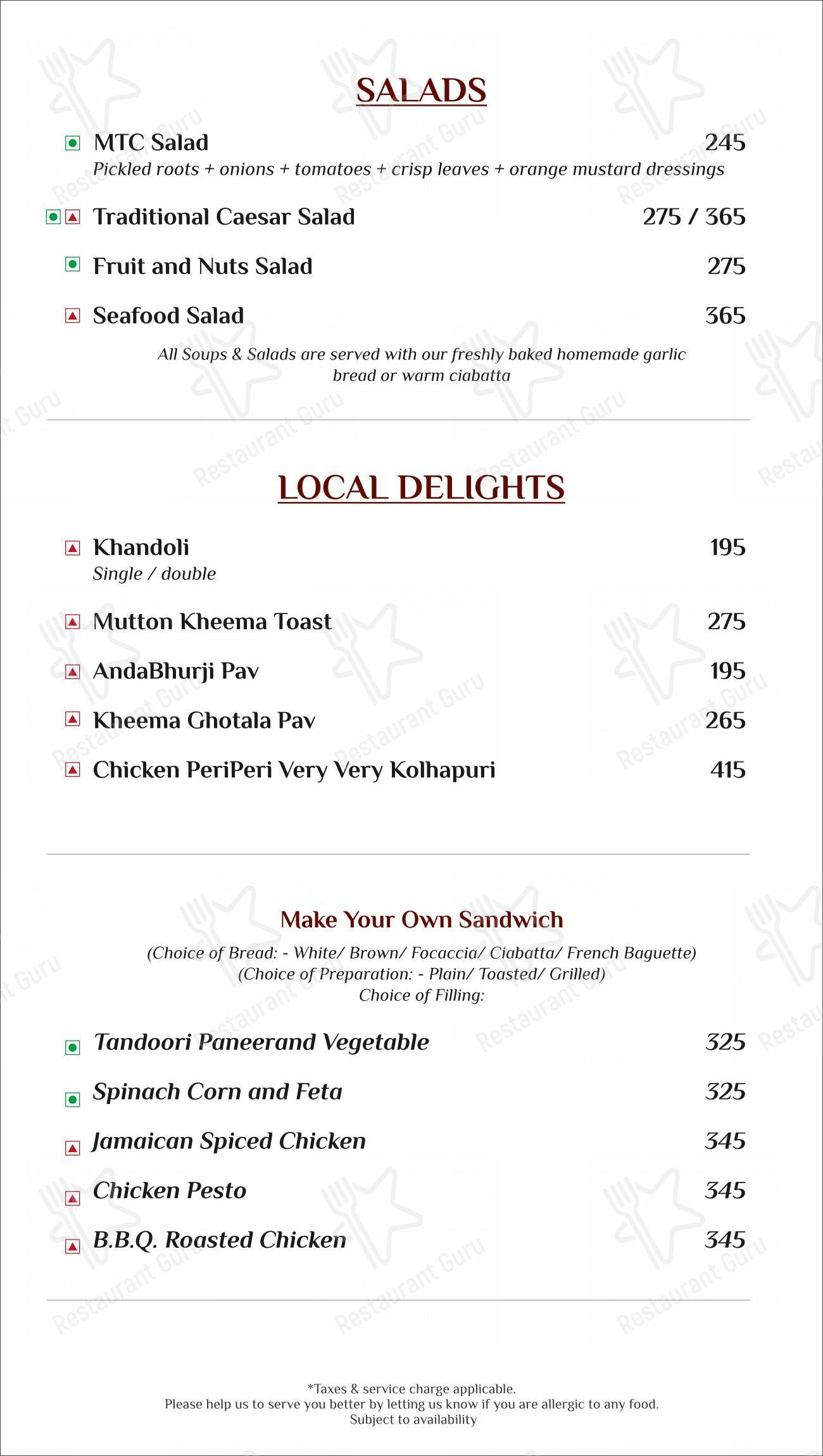 Moon Tree Cafe in Kolhapur - Menu