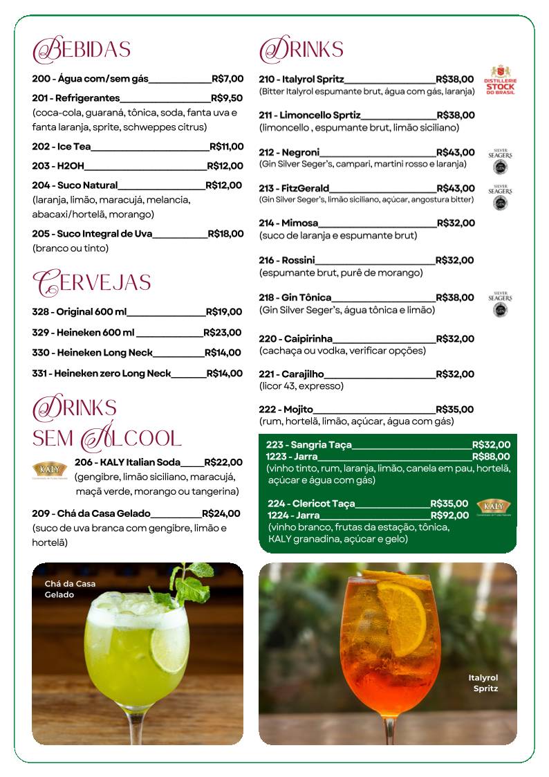 Moscatel Osteria cardápio