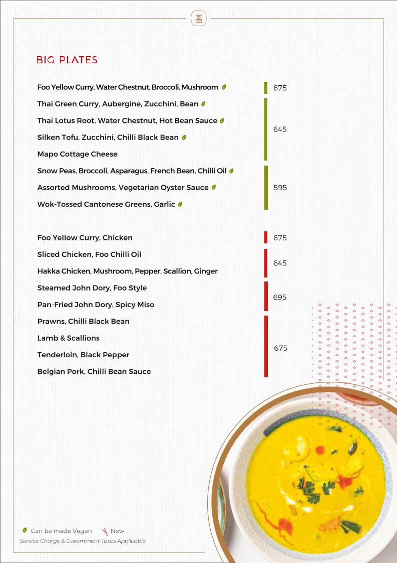 Foo Bandra menu