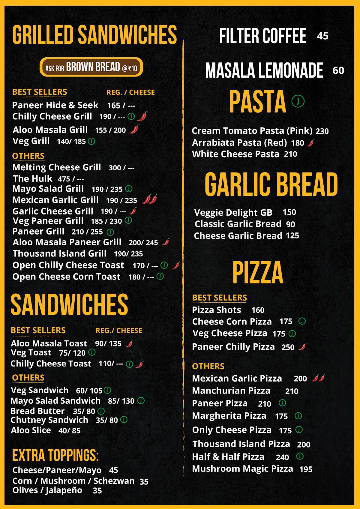 Om Snacks - Sandwiches, Chaat shop, Pav Bhaji Shop, Pizza Delivery, Fast Food Restaurant in Andheri East menu
