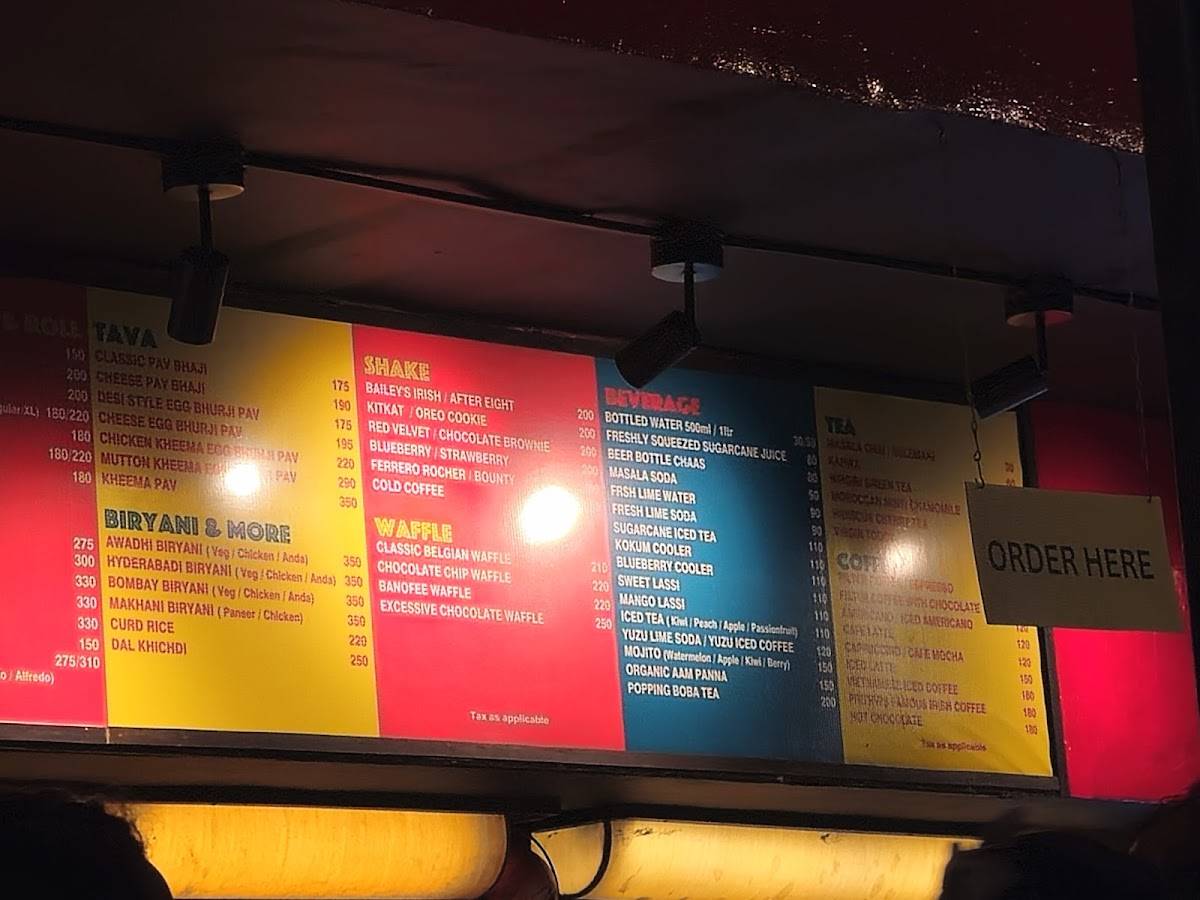 Prithvi Cafe menu