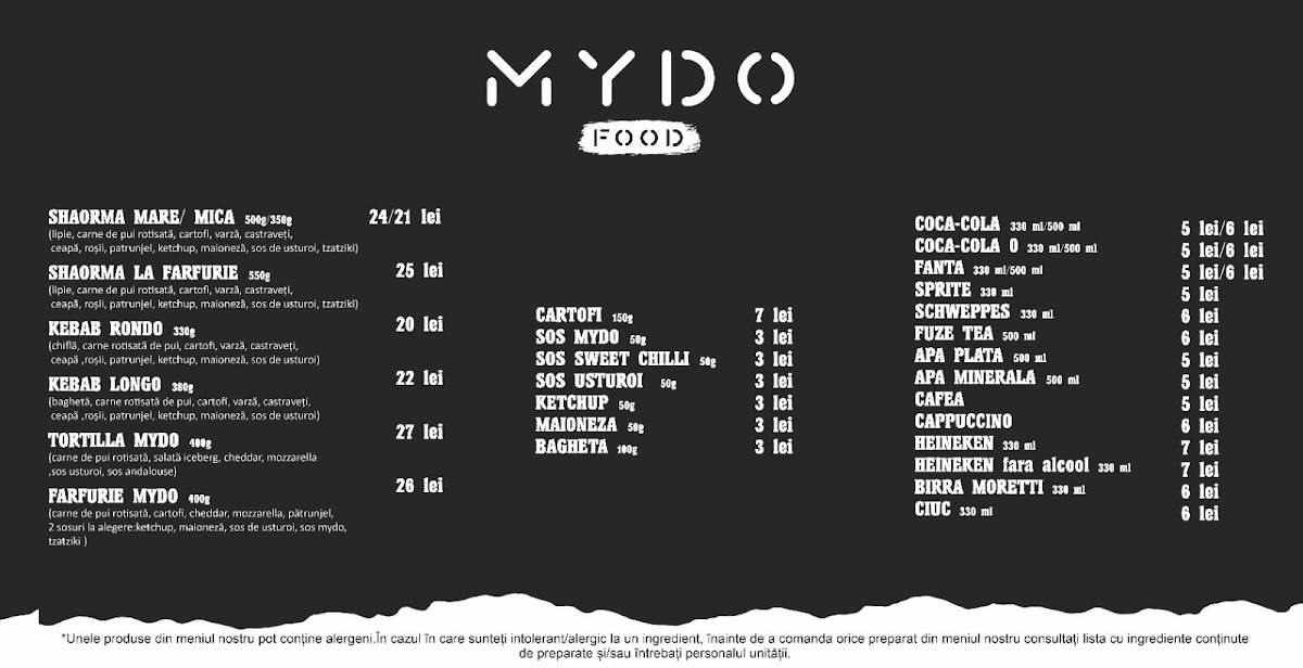 Menu de Mydo Food
