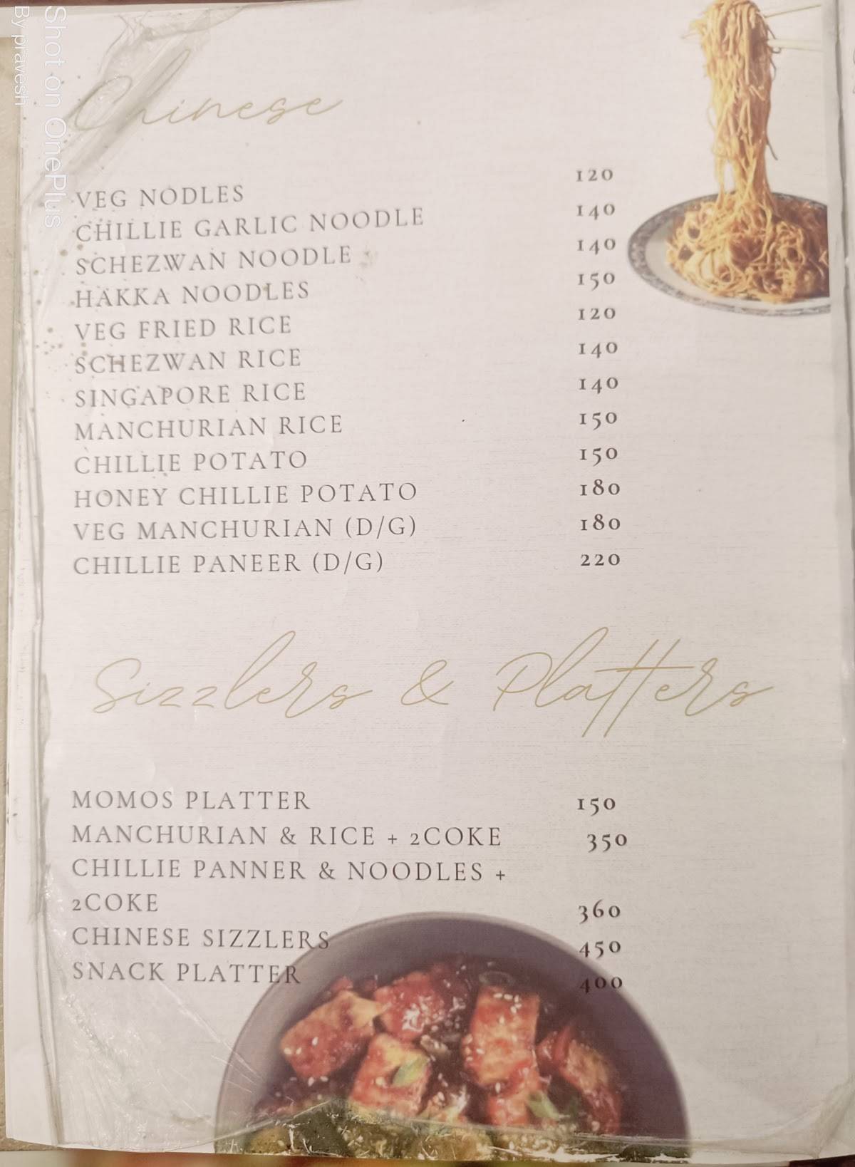 NIRVANA Café & Restaurant menu