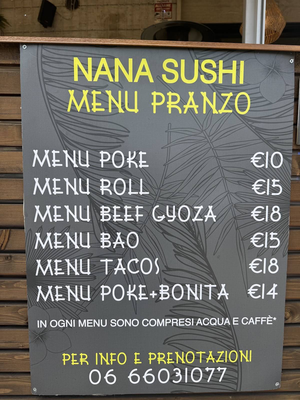 Menu di Nana Sushi Bravetta 