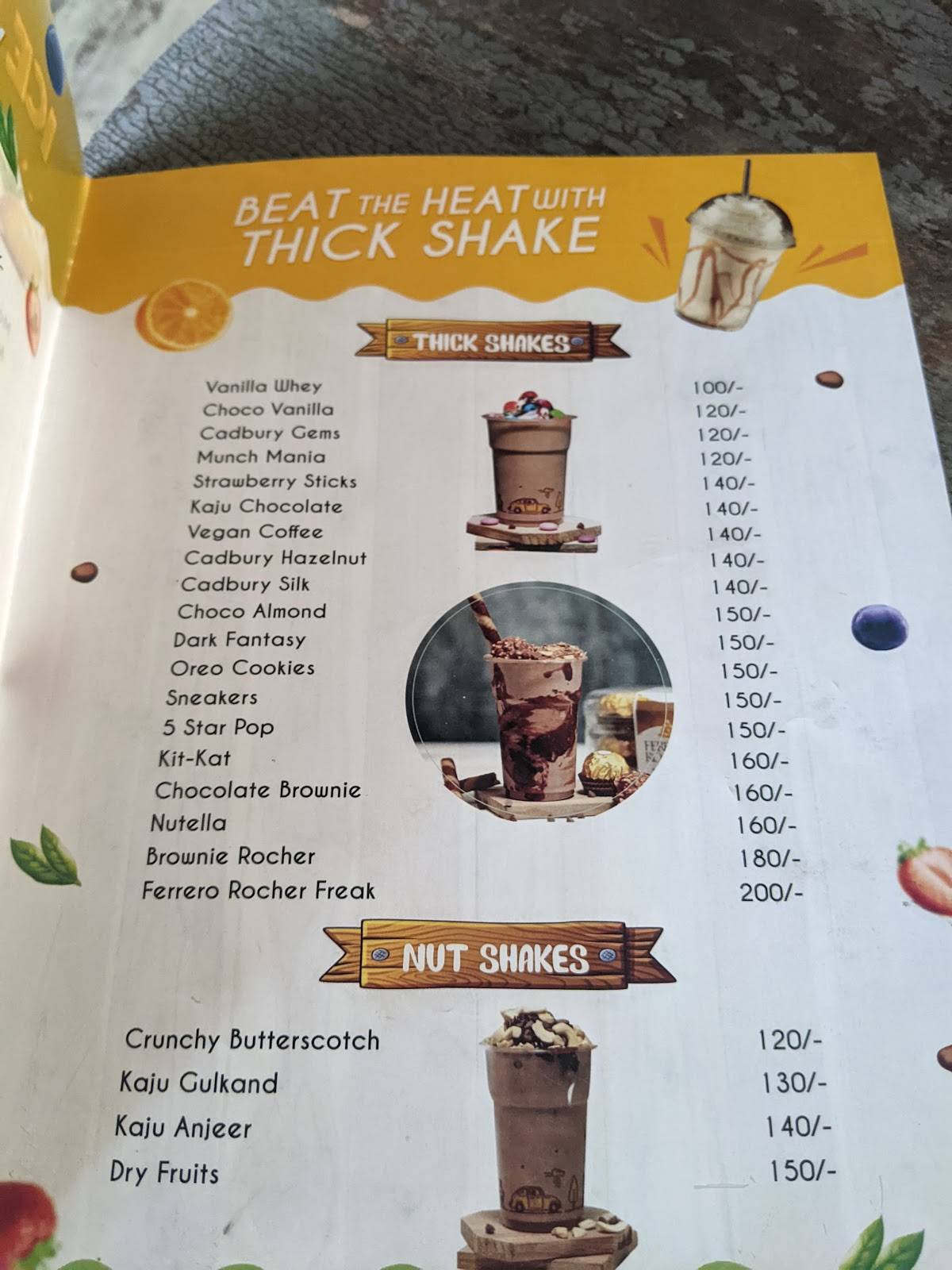 ICE MASTANI menu