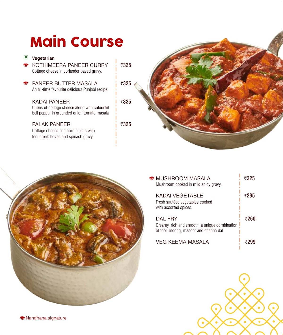 Nandhana Palace - Andhra Style Restaurant - KR Puram menu