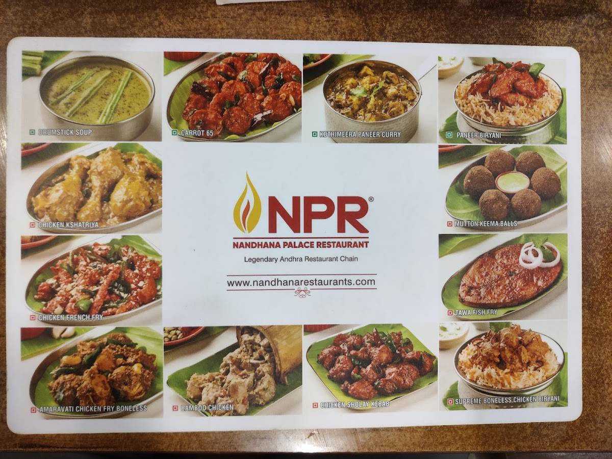 Nandhana Palace - Andhra Style Restaurant - KR Puram menu