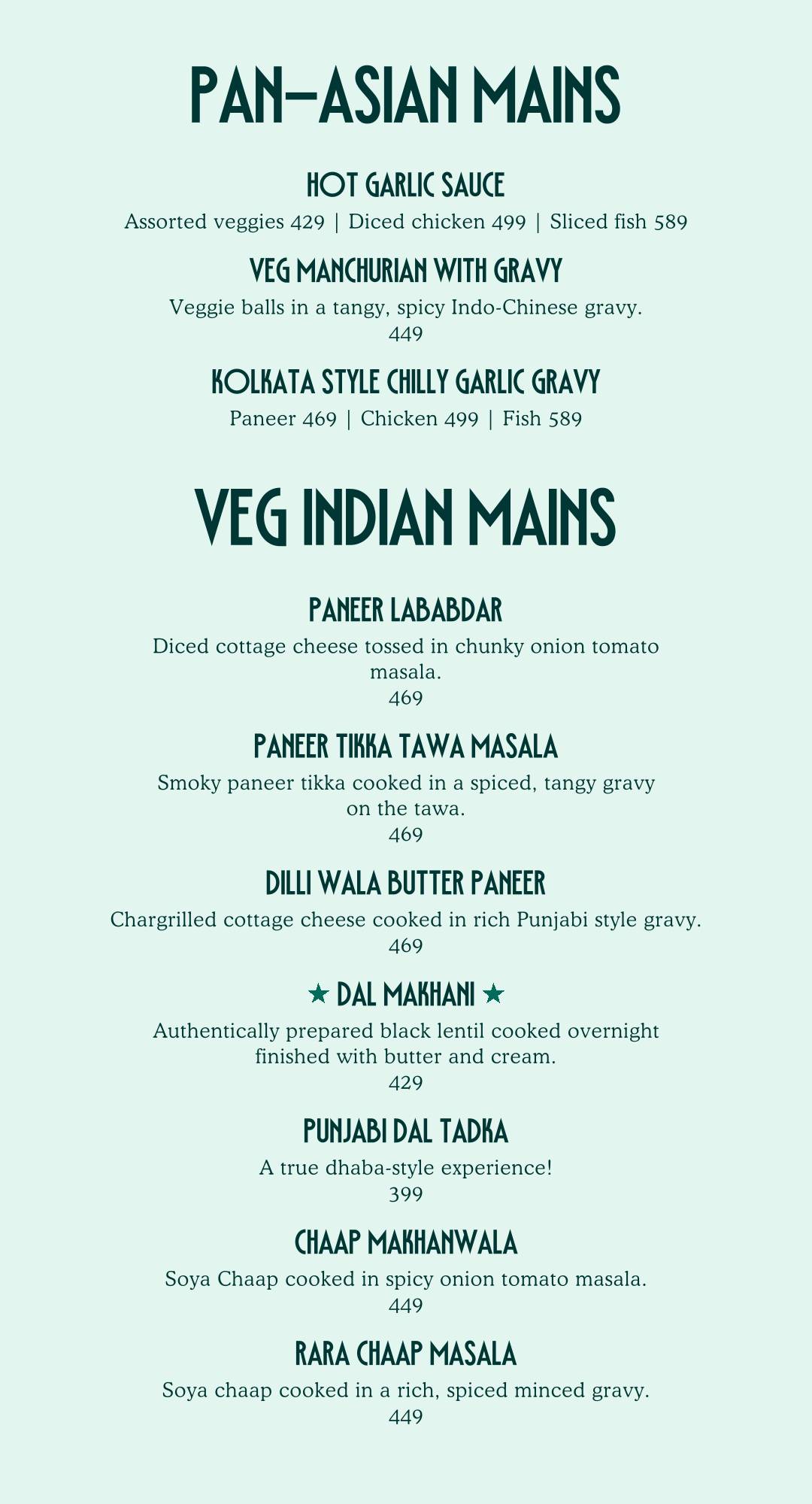 FO- Food Overloded menu