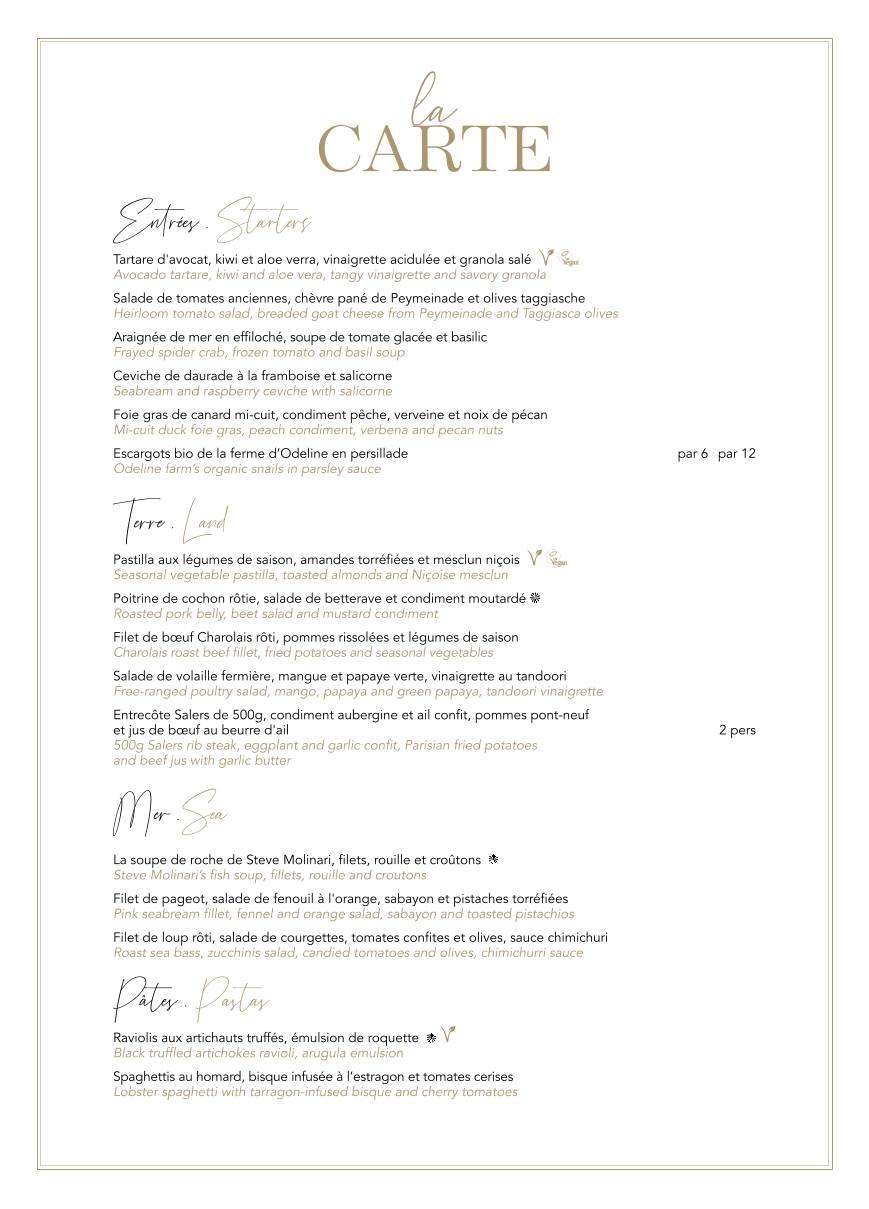 Menu de La Rotonde