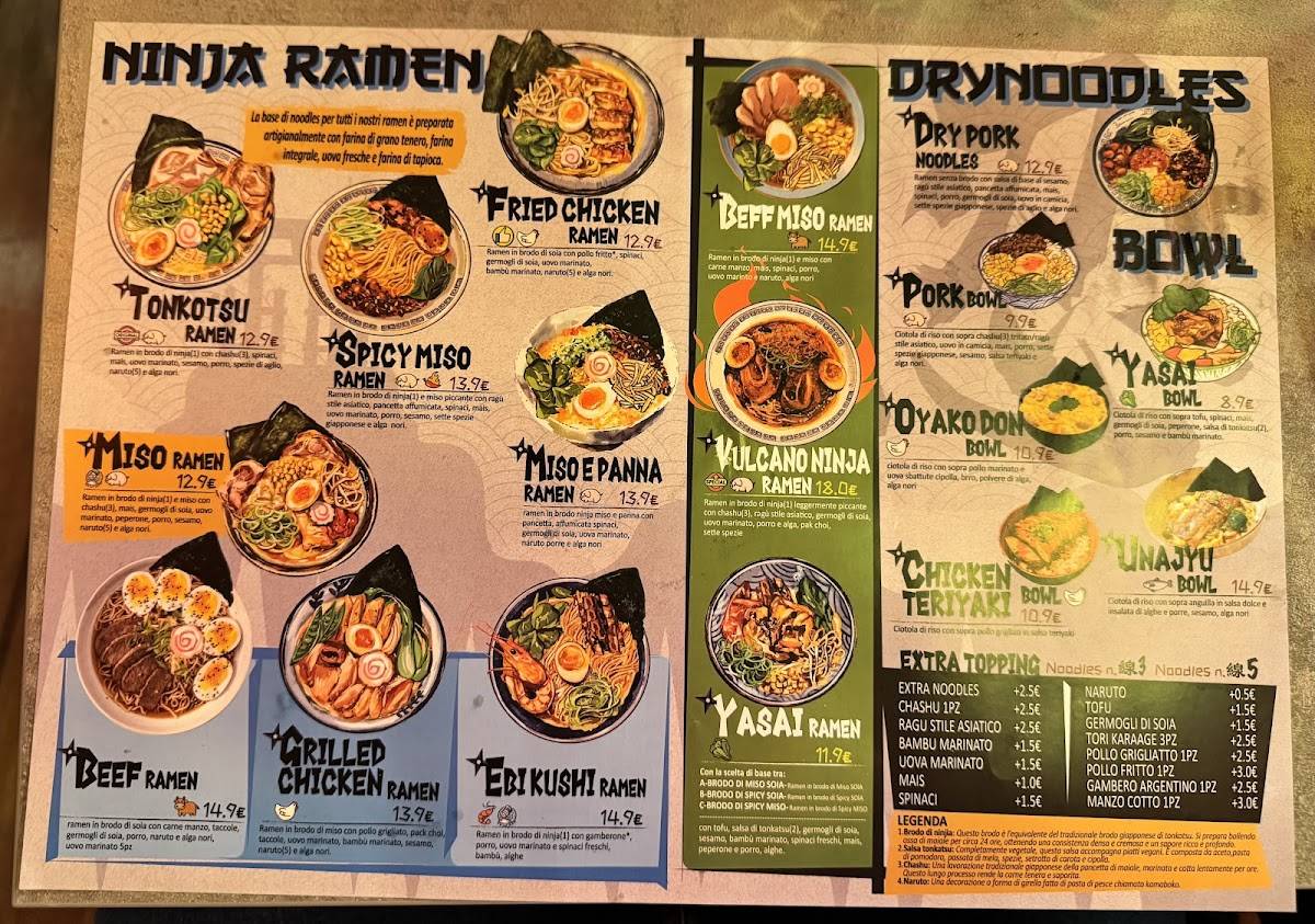 Menu di Ninja Ramen Cremona 