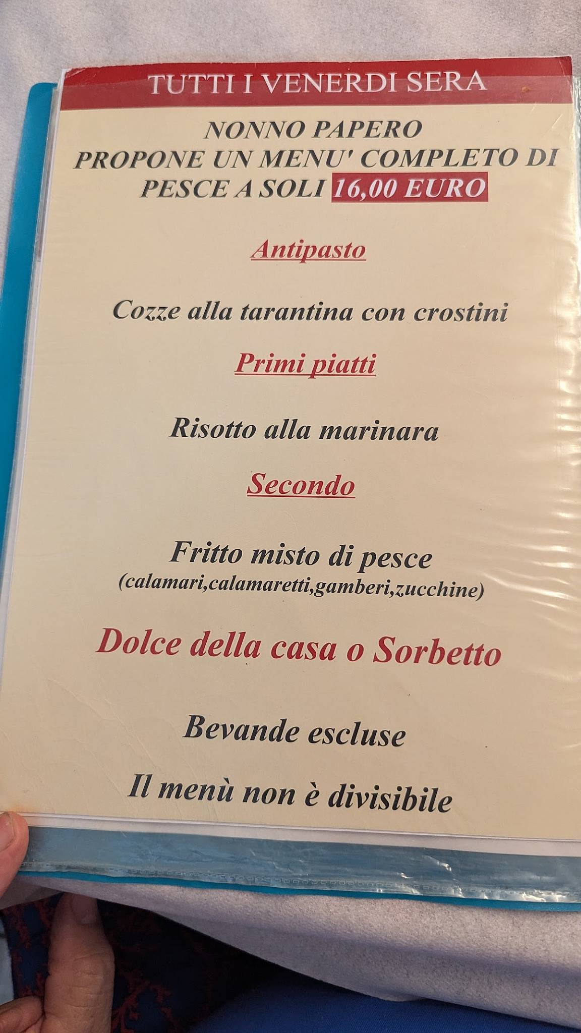 Menu di Ristorante Pizzeria Nonno Papero 