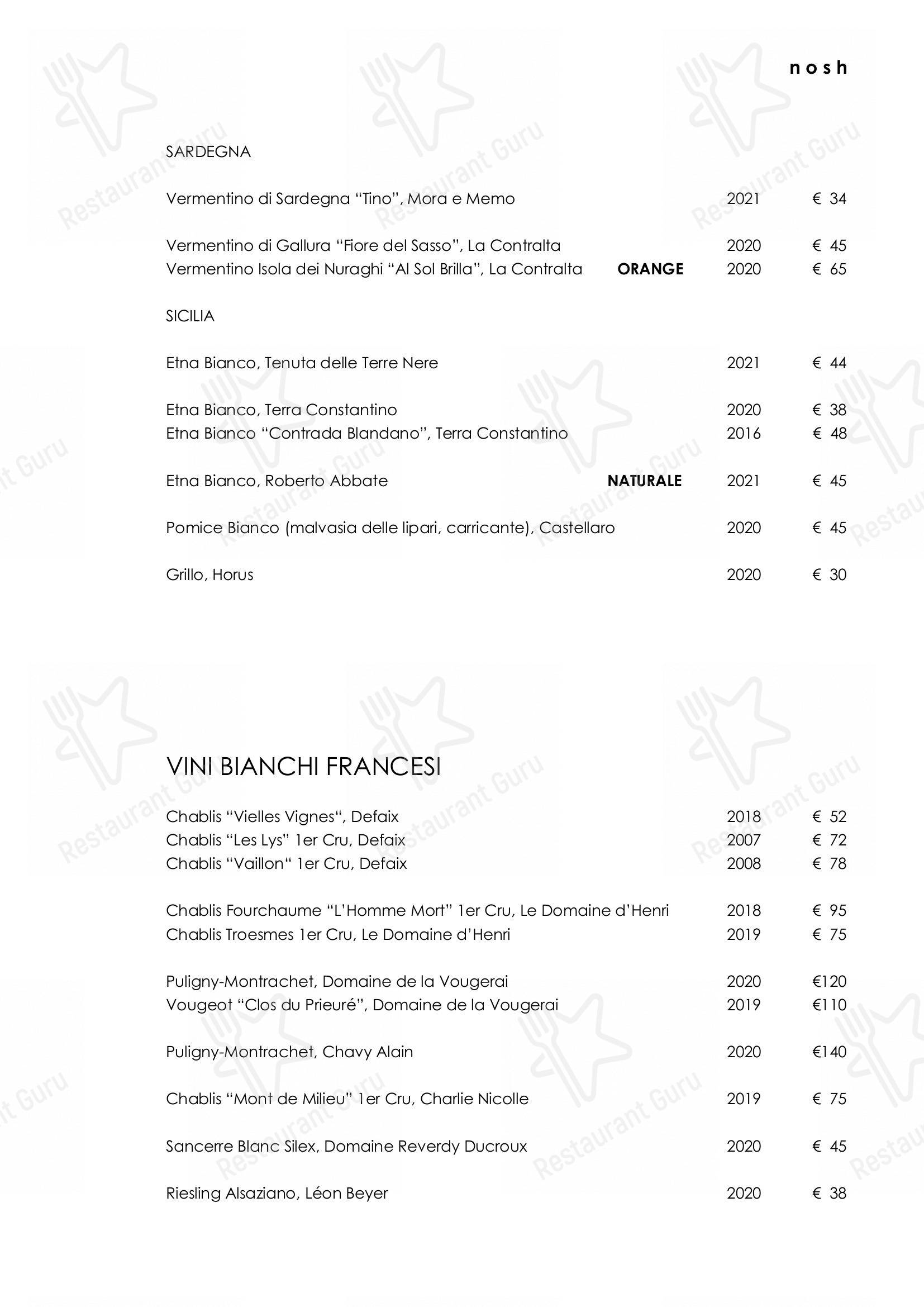 菜单 per Nosh ristorante