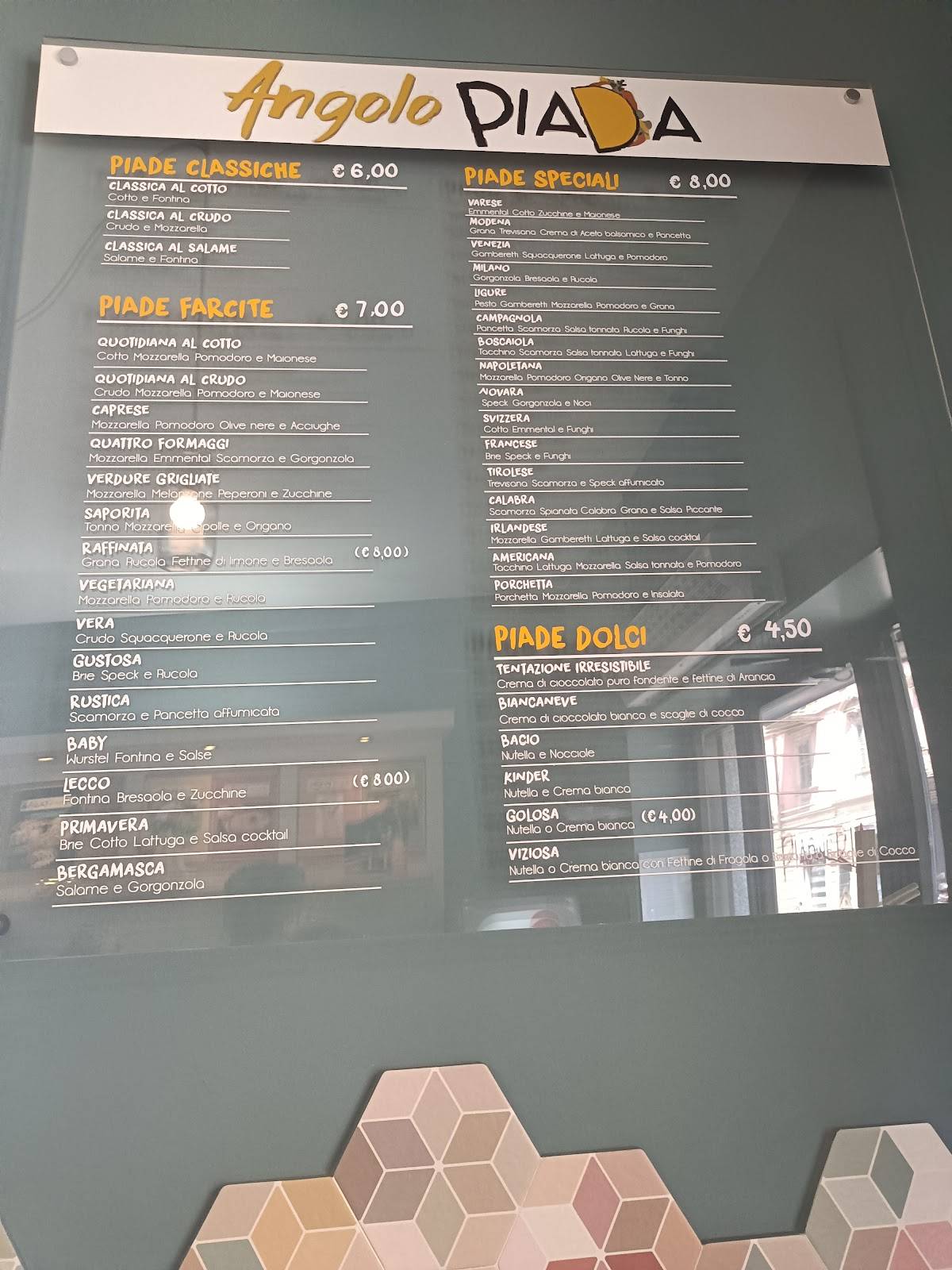 Menu di Angolo Piada 