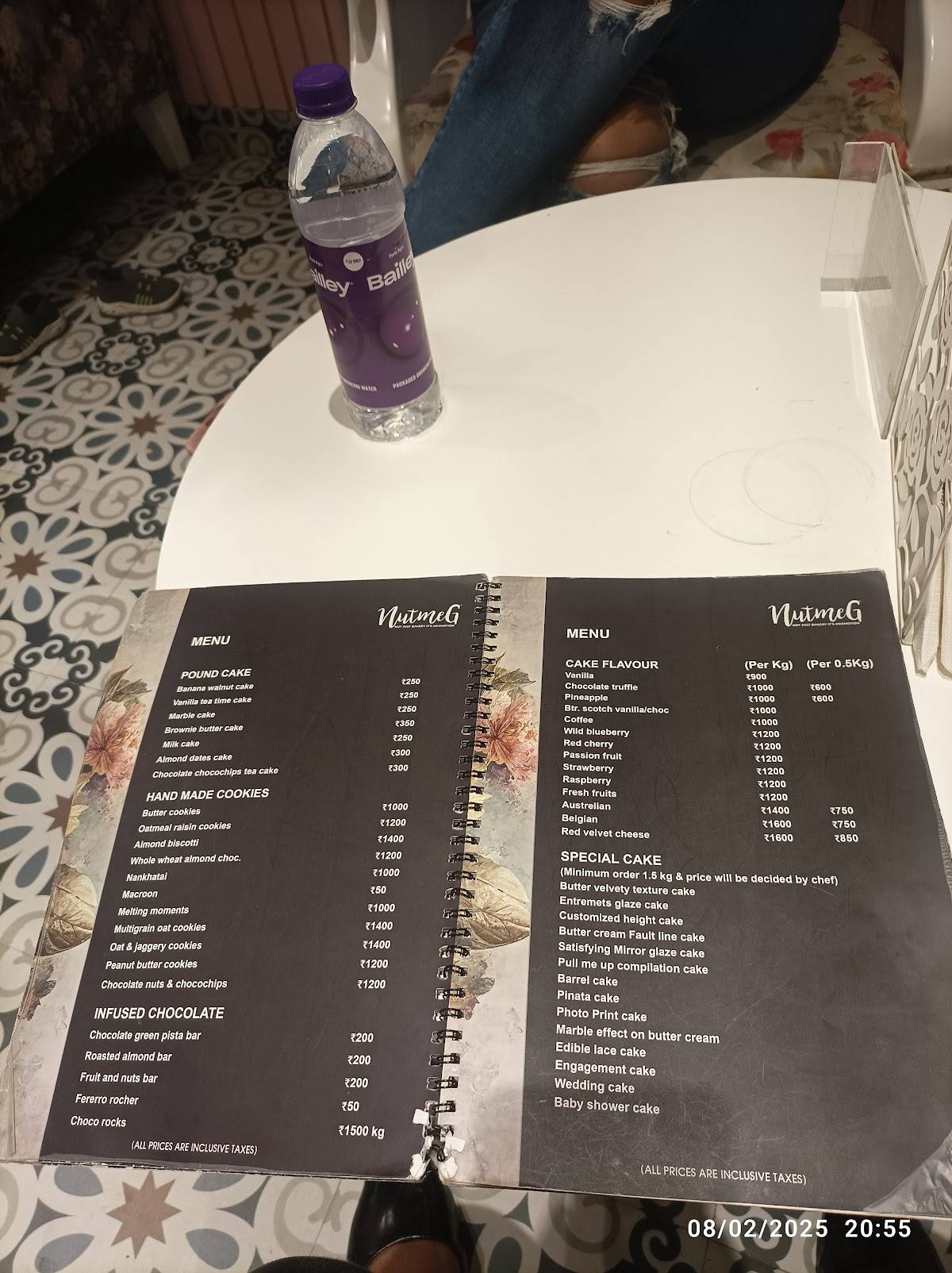 Nutmeg Bakery and Cafe menu