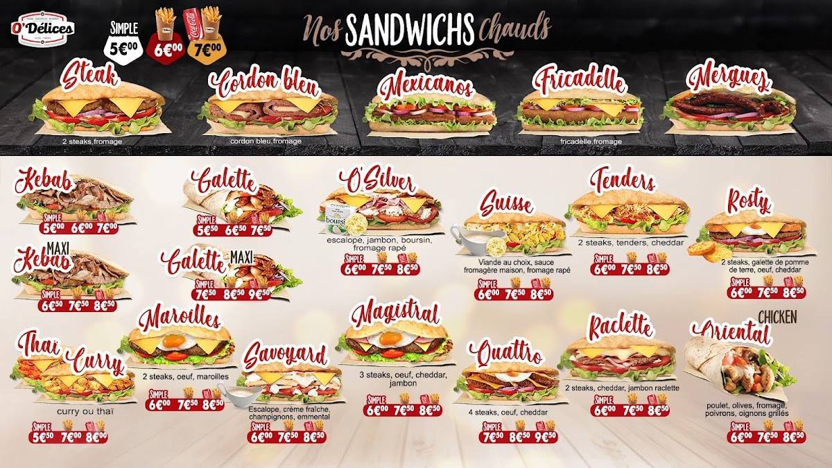 Menu de O'DELICES