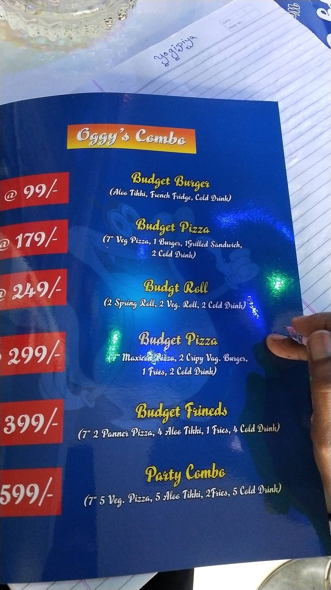 OGGY CAFE menu
