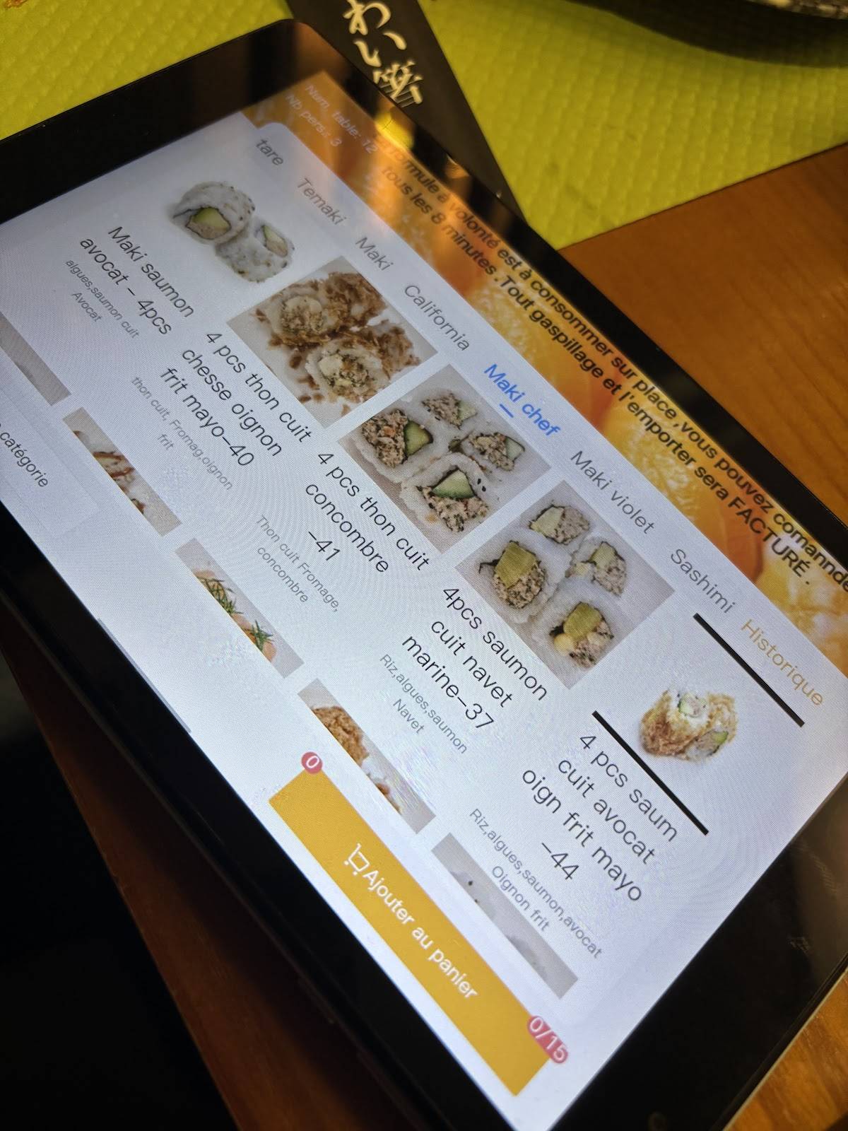 Menu de OTO