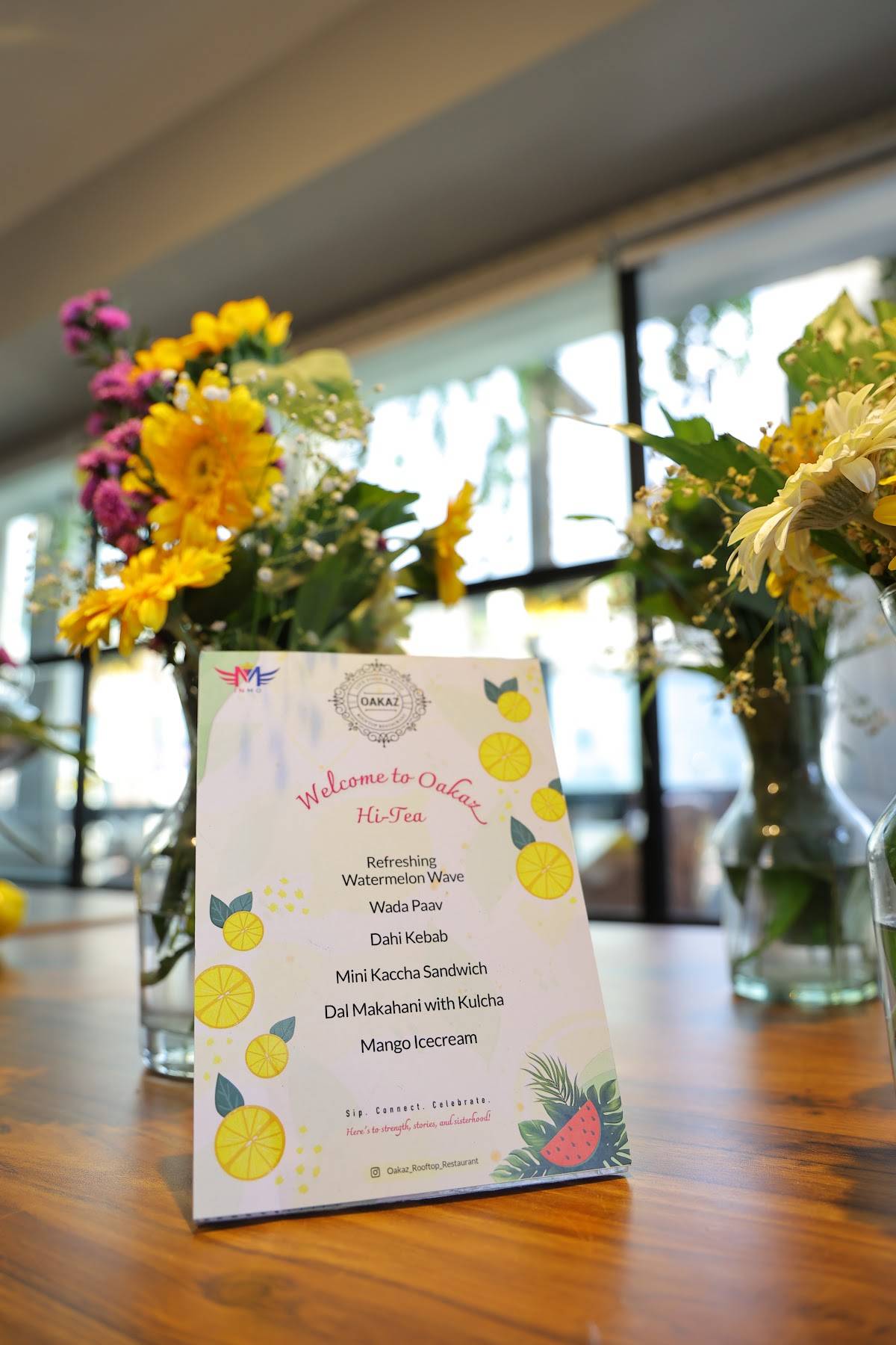 Oakaz Rooftop Restaurant menu