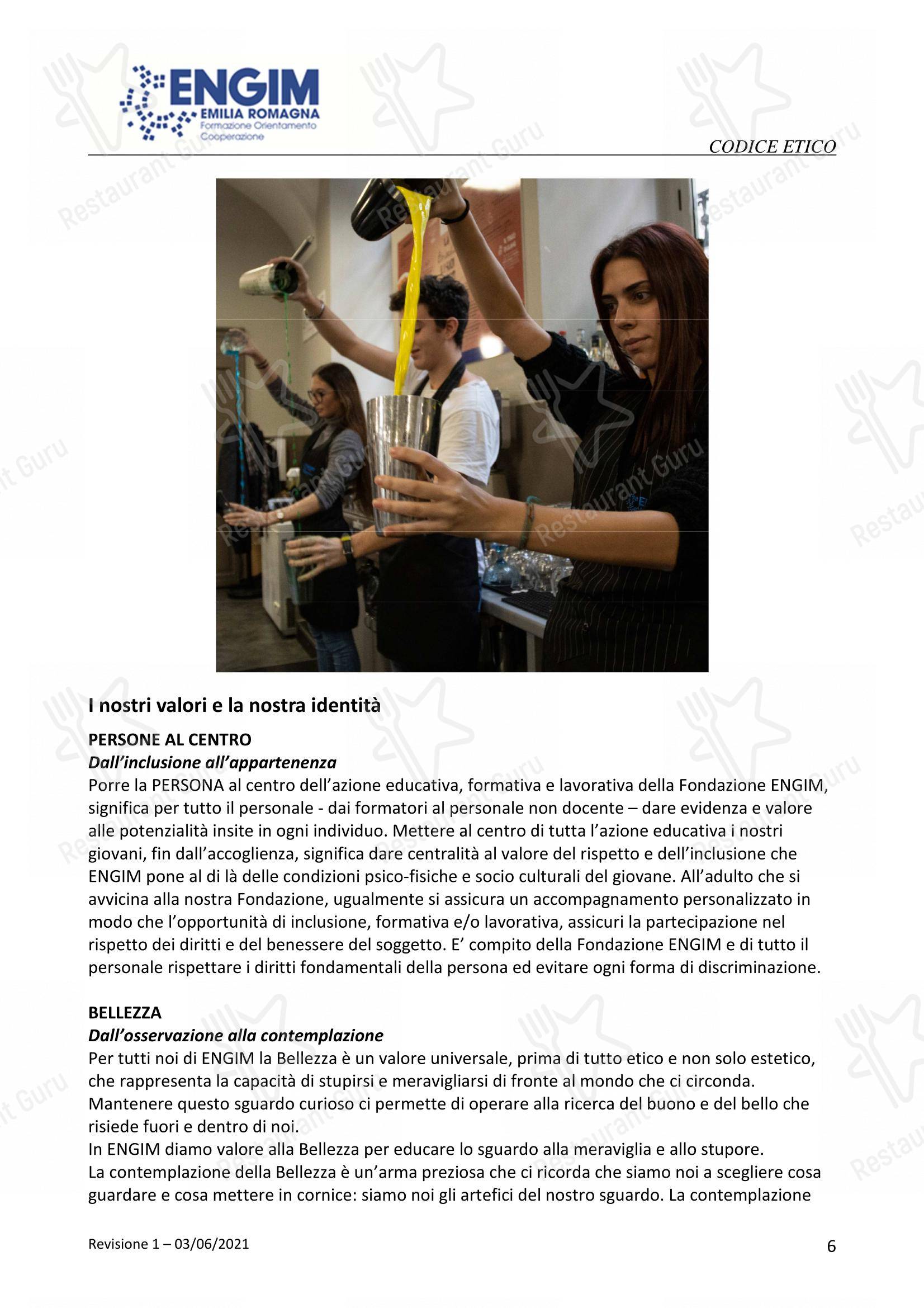 Menu per Officina Ubuntu Orto Botanico in Ravenna