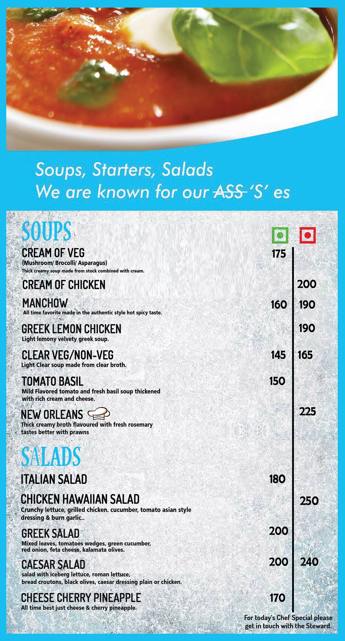 Oh Live menu