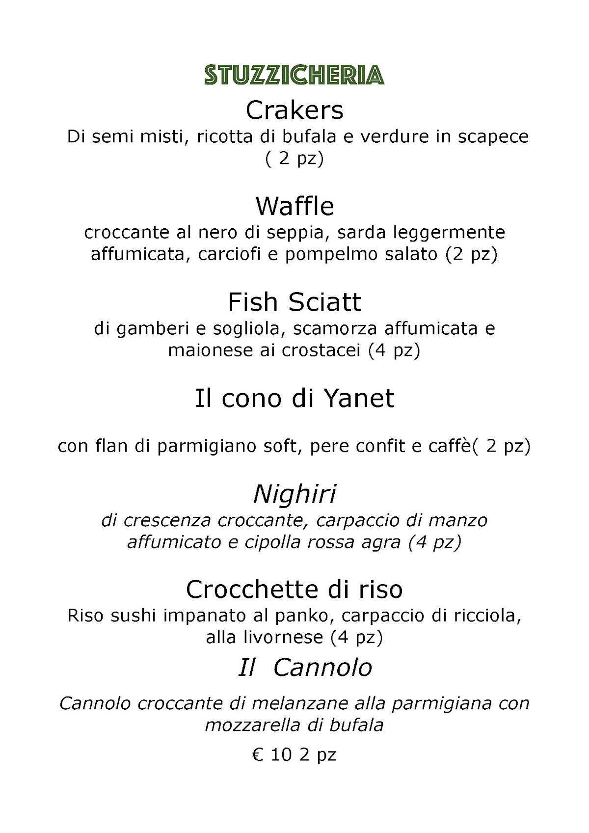Menu di Ol-fà Pasticceria Caffè Ristorante 