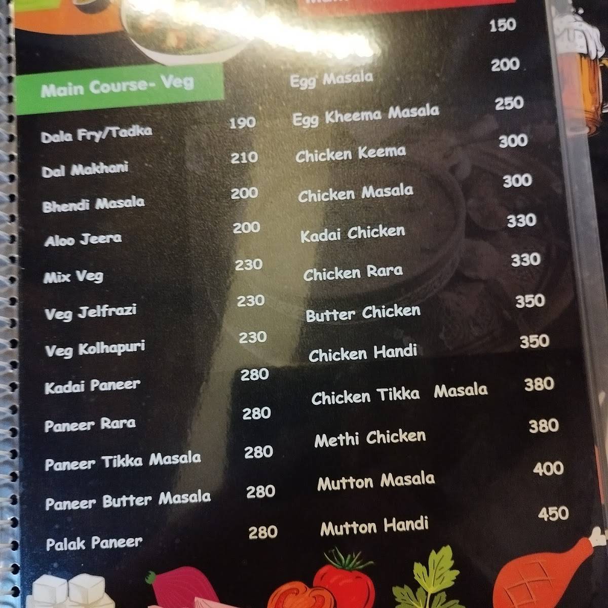 Olio's menu