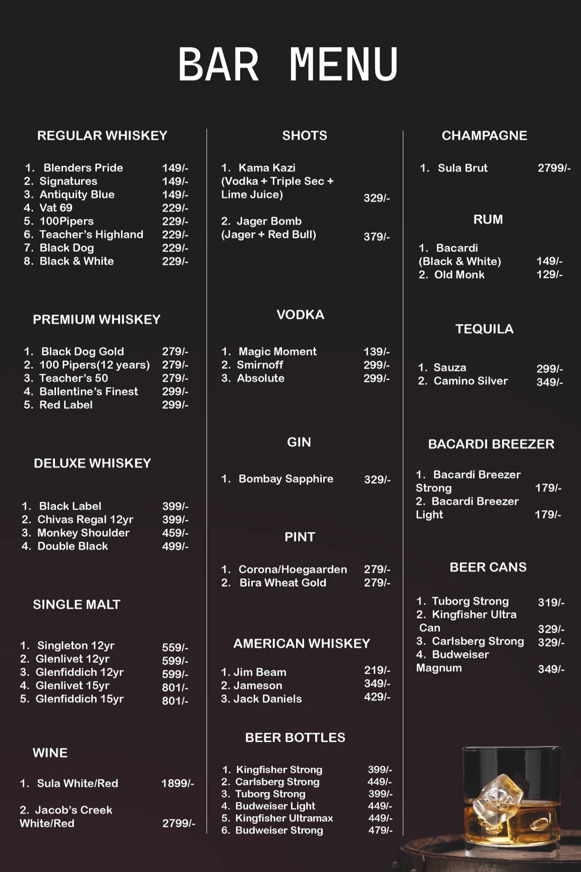 Olive Greens menu