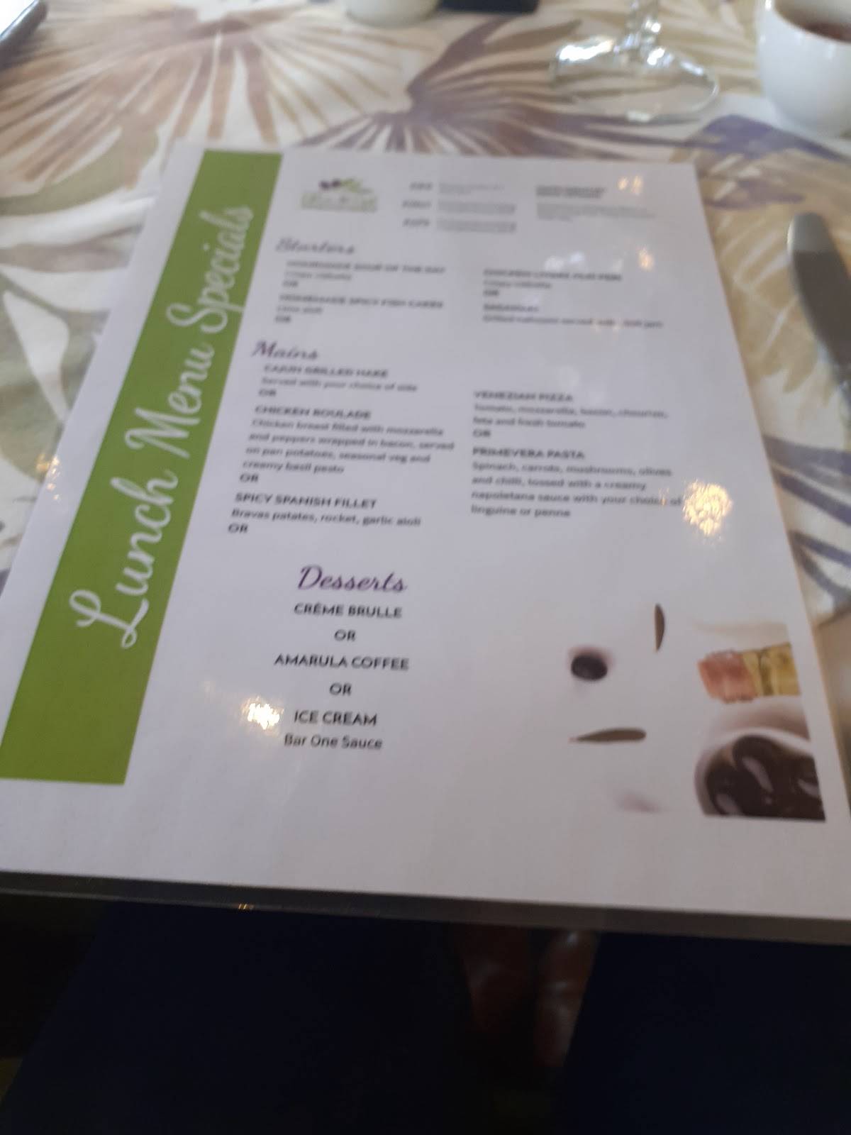 Menu at Olive & Oil restaurant, Umhlanga, Oceans Mall