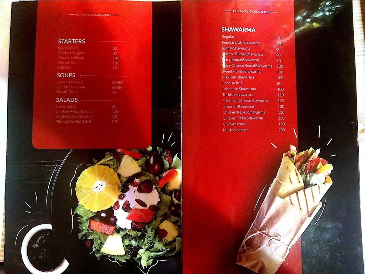 Open grill menu