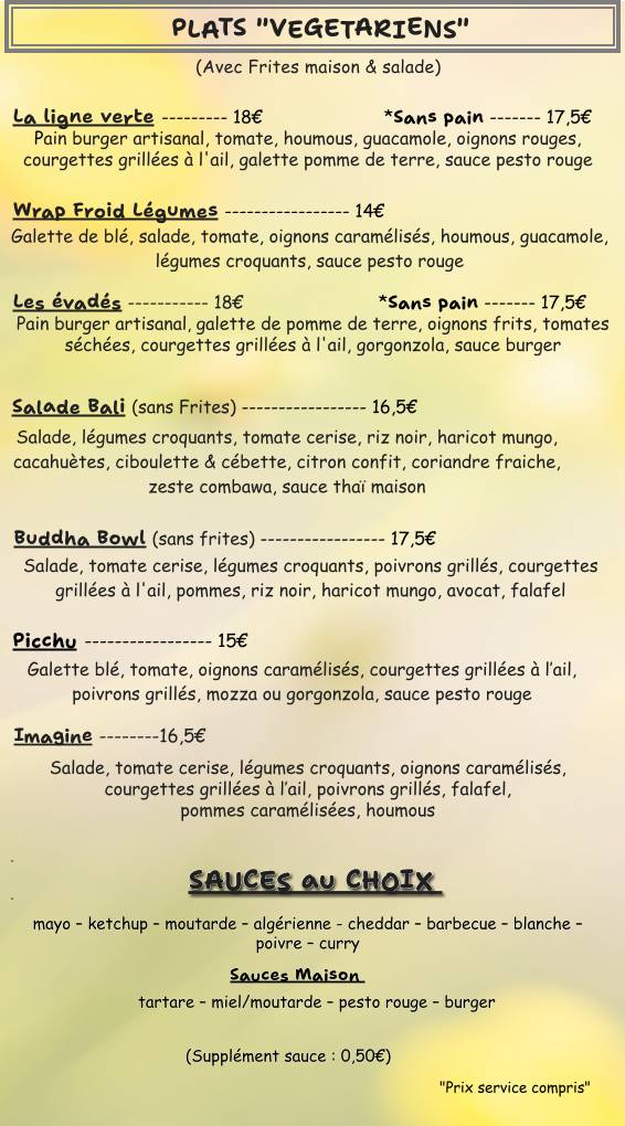 Menu de O'sisters
