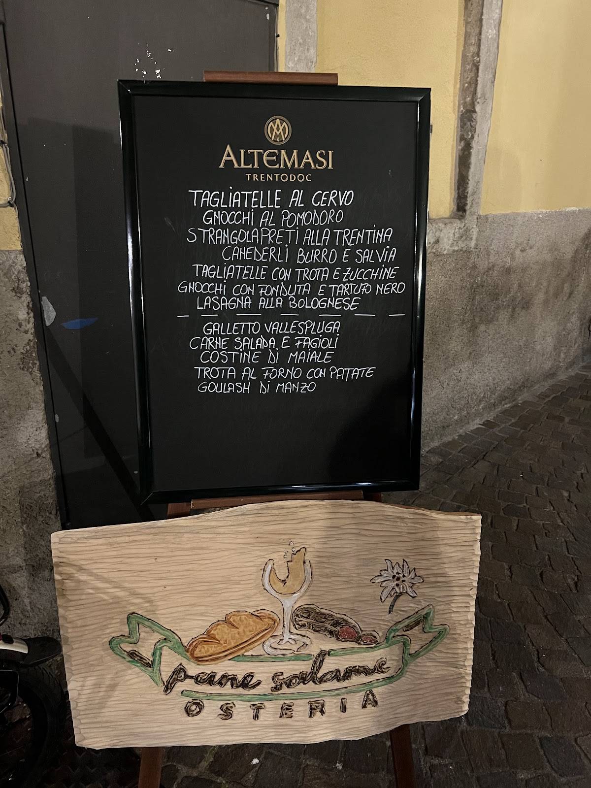 Menu di Osteria Pane Salame 