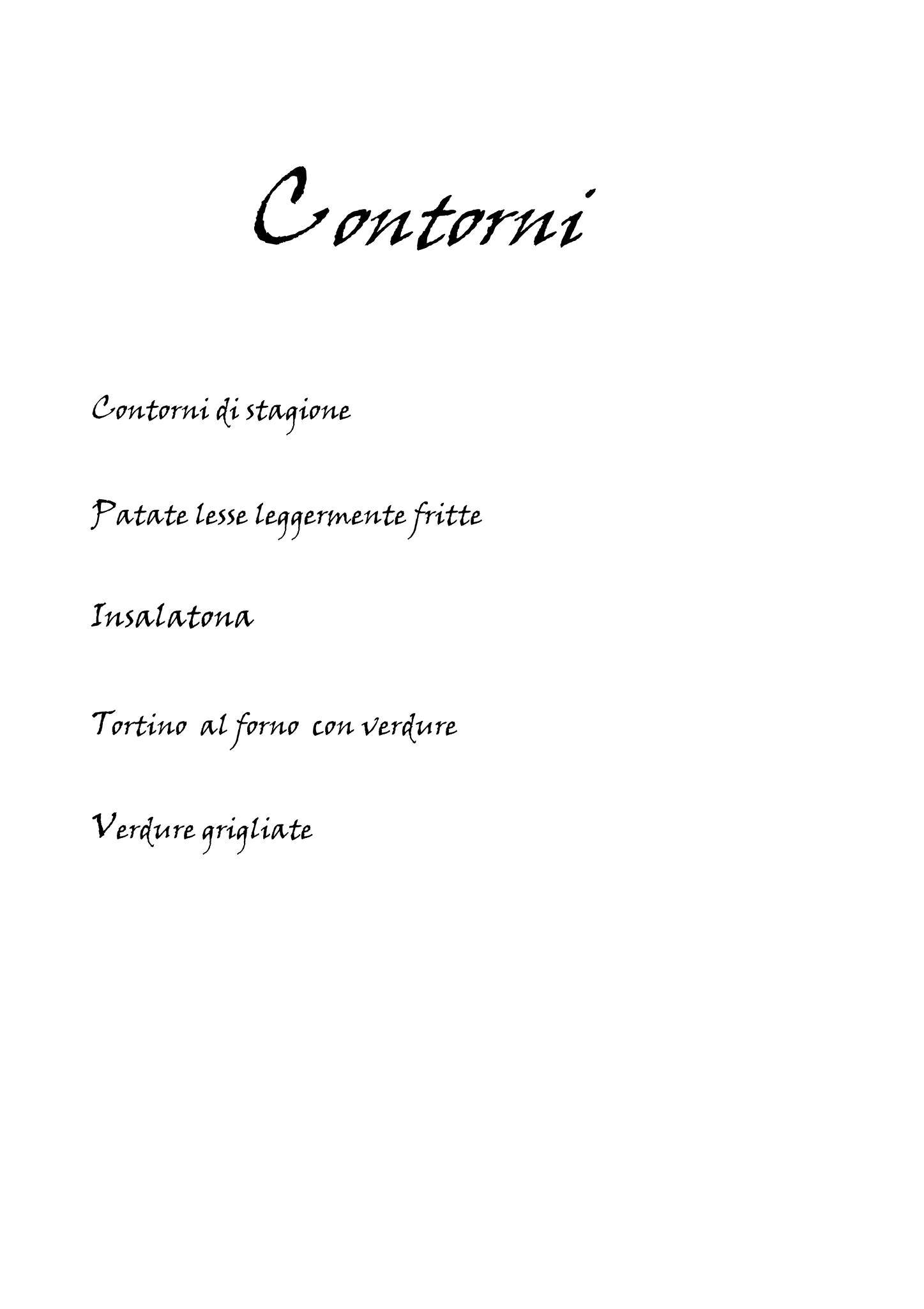 Menu di Osteria Persei Angela Daniela Vani e C 