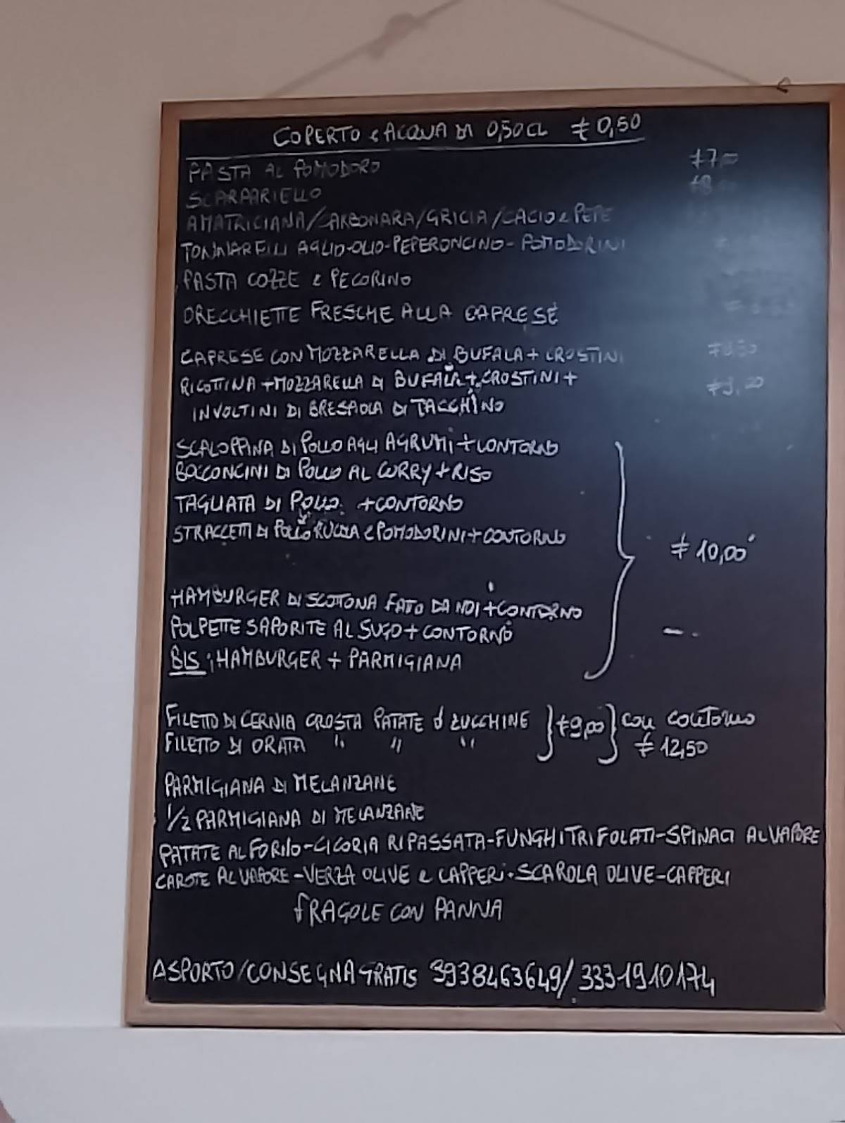 Menu di Osteria da Paolina 