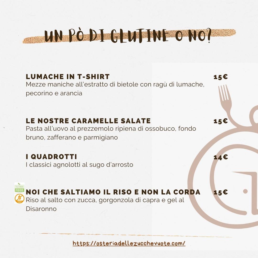 Menu di Osteria delle Zucche Vuote 