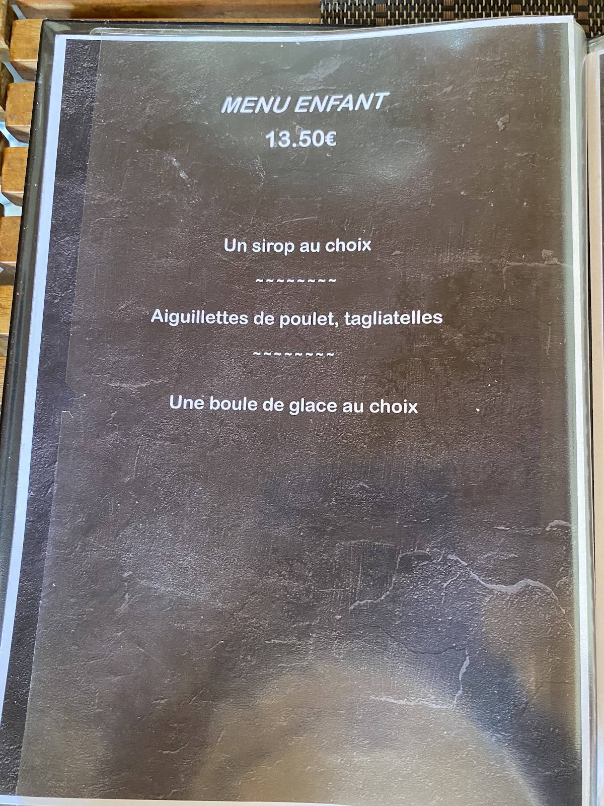 Menu de Outre Terre