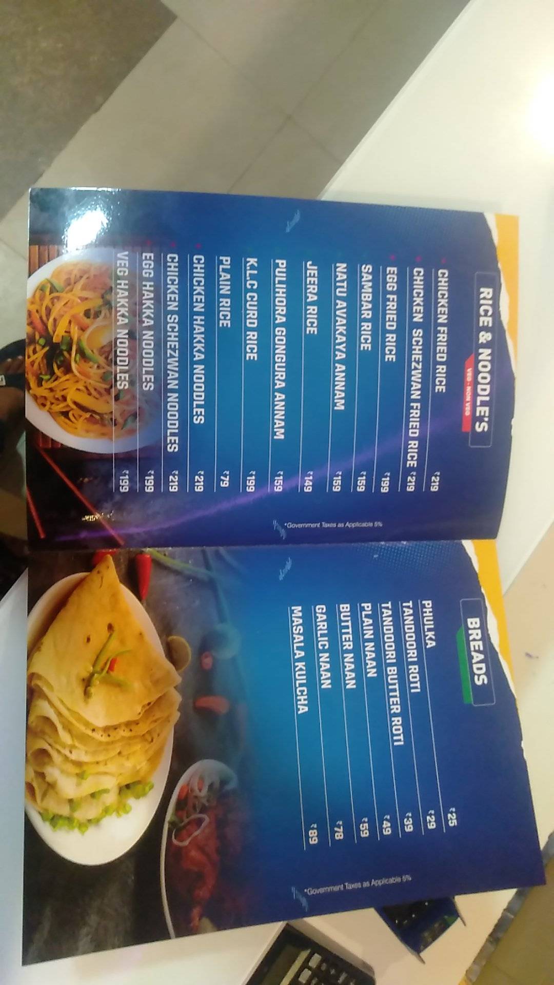 PASAND RESTAURANT menu