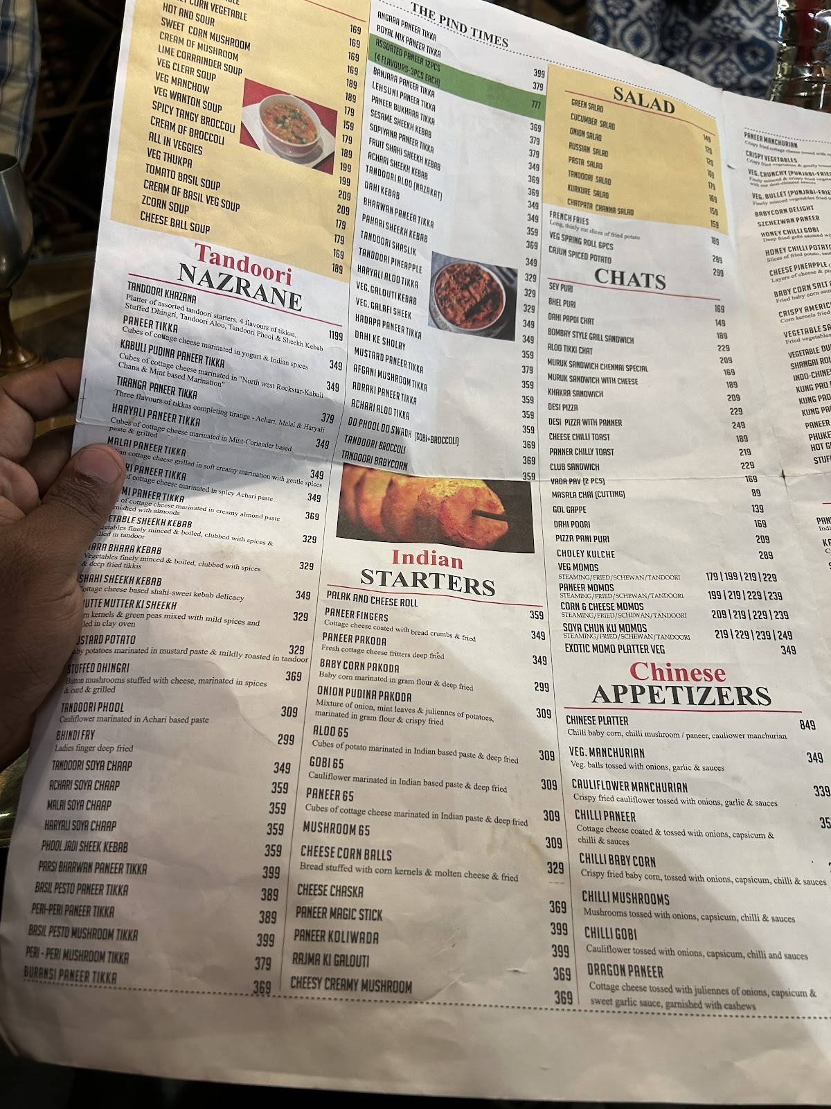 PIND Thoraipakkam menu