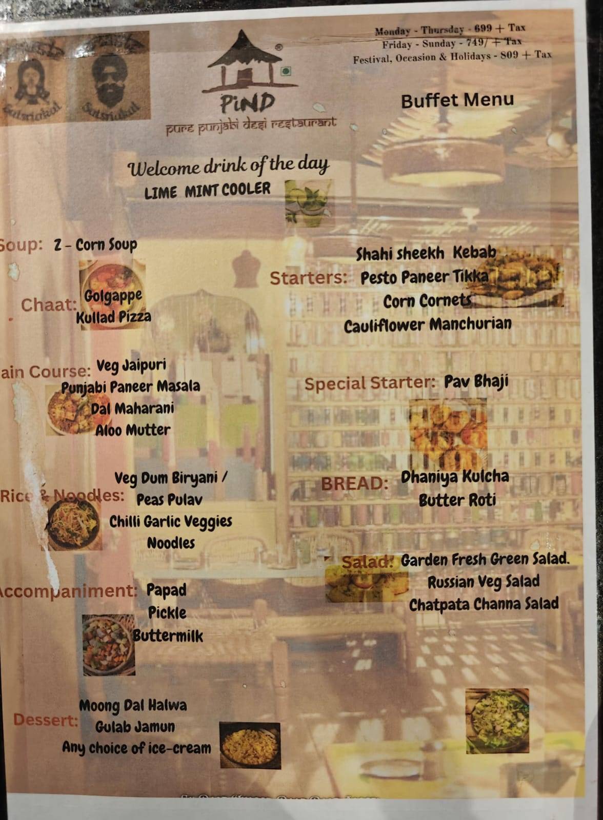 PIND Thoraipakkam menu