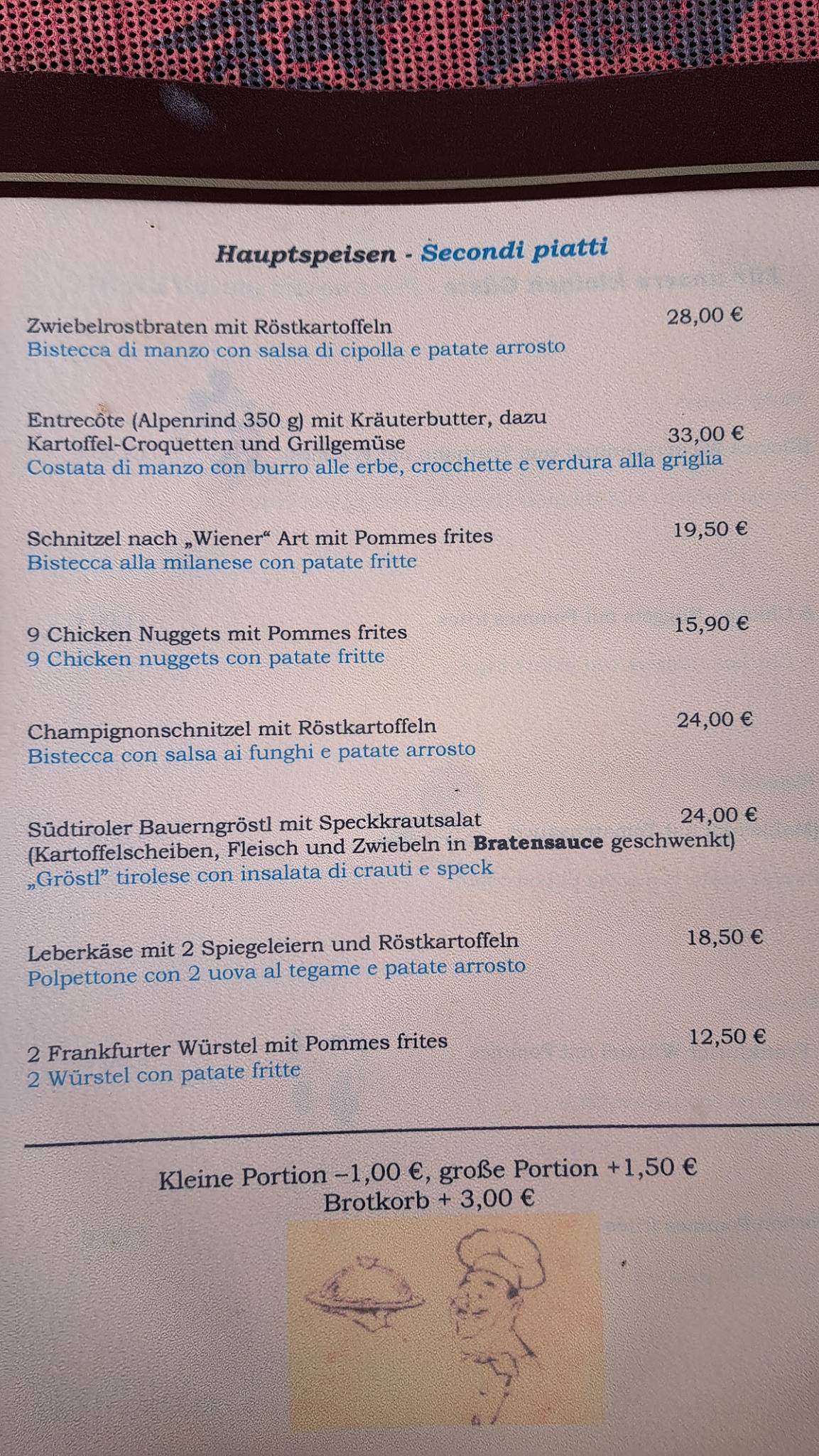 Menu di PIRCHER 