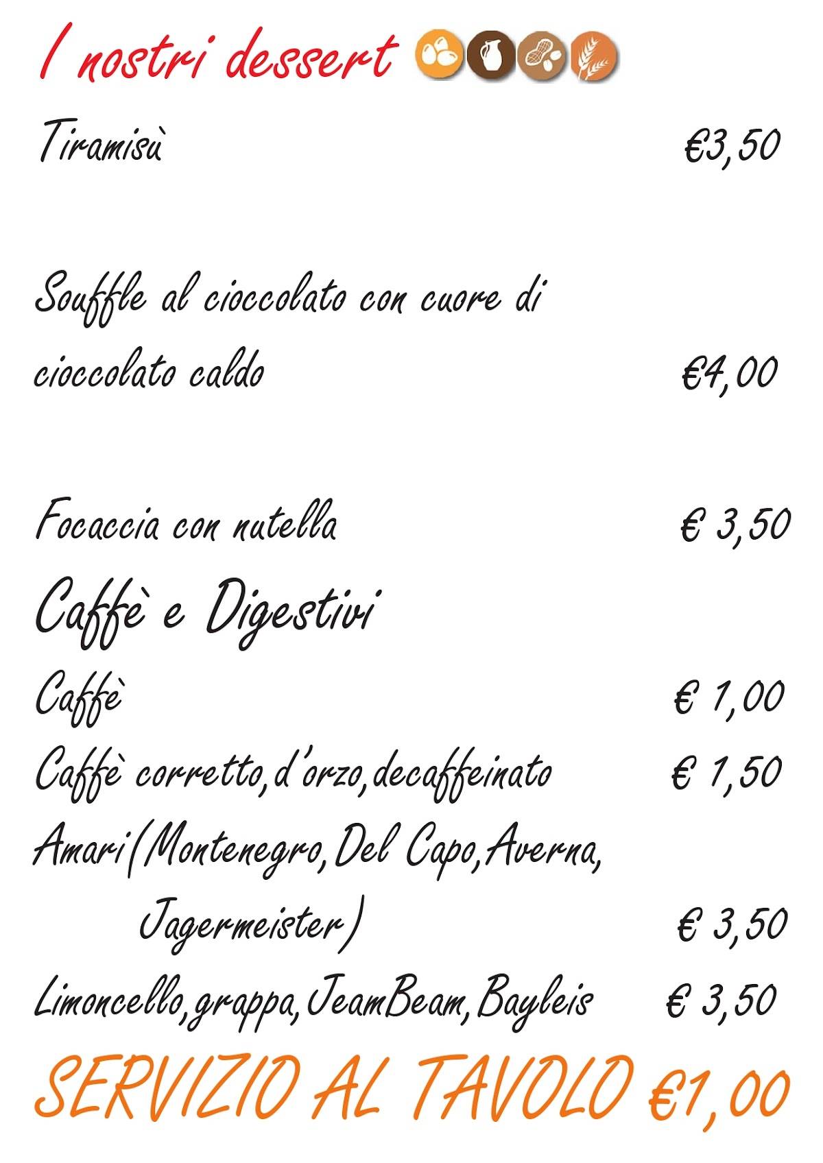 Menu di PIZZERIA EASY RIDER 
