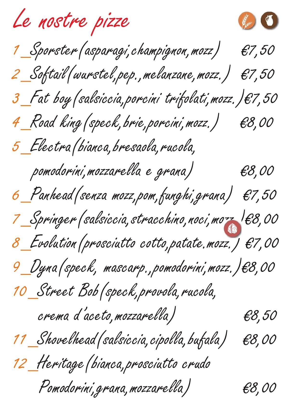 Menu di PIZZERIA EASY RIDER 