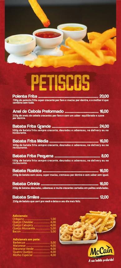 Paçokinha - Restaurante e Lancheria cardápio