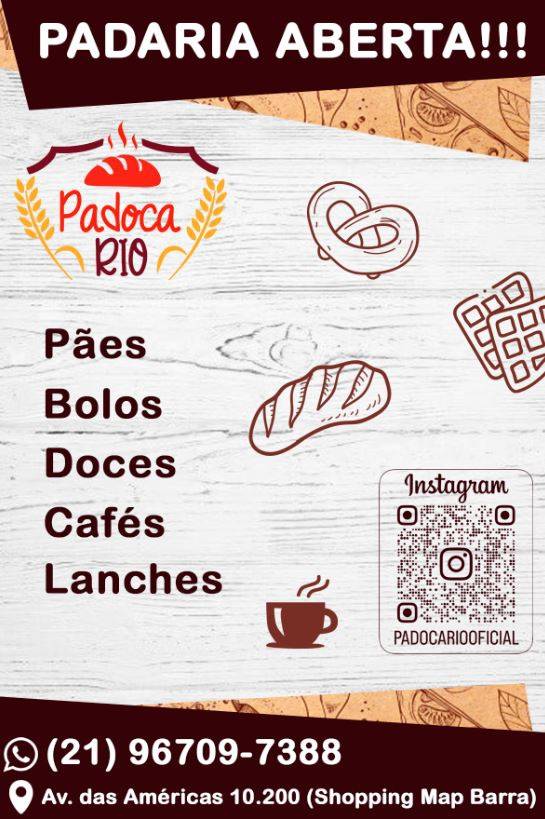 Padoca Rio Oficial cardápio