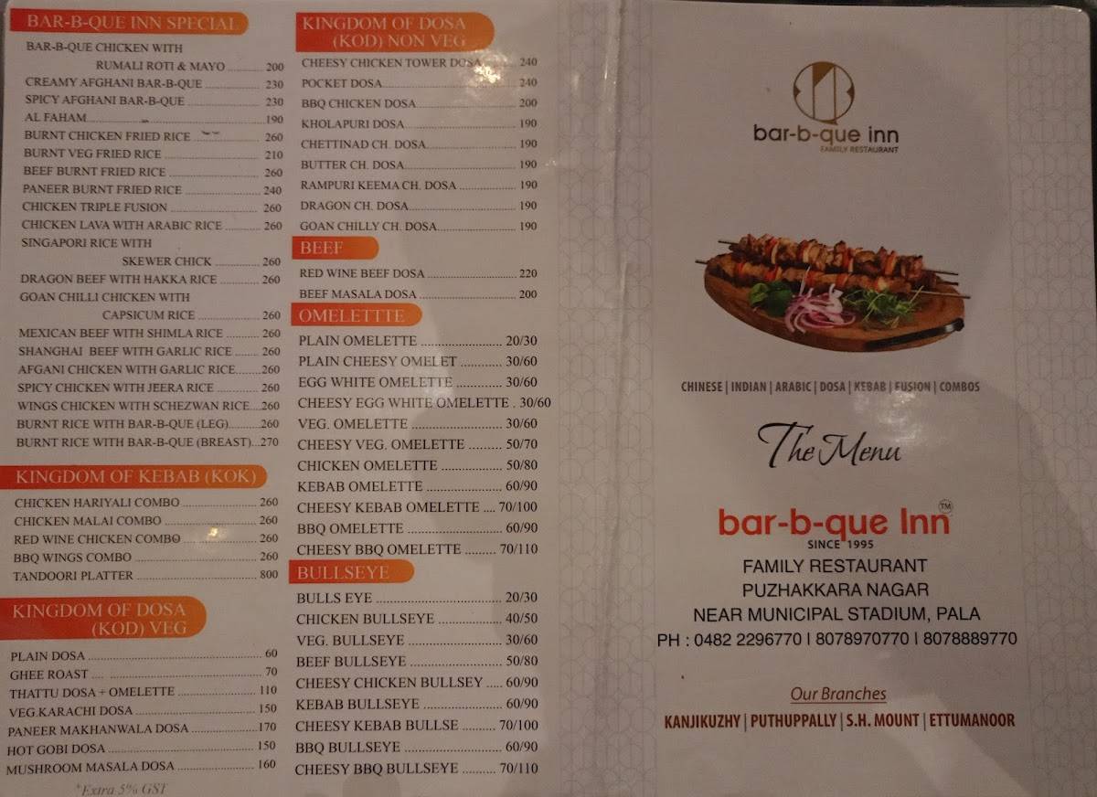 Bar-b-Que Inn Family Restaurant menu