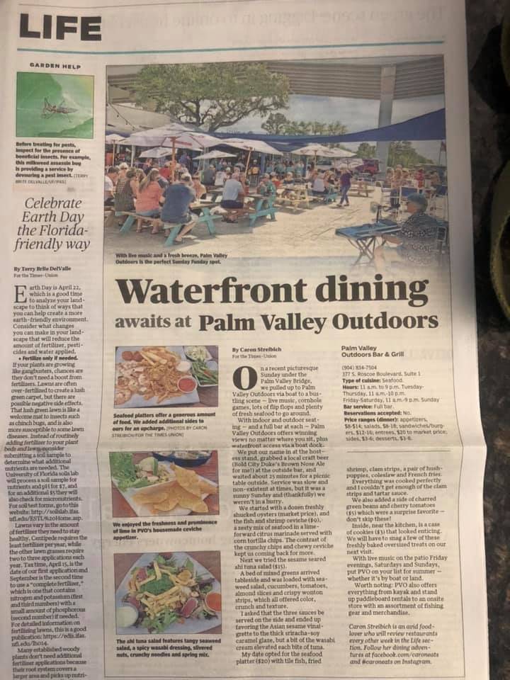 Menu at Palm Valley Outdoors Bar & Grill, Palm Valley