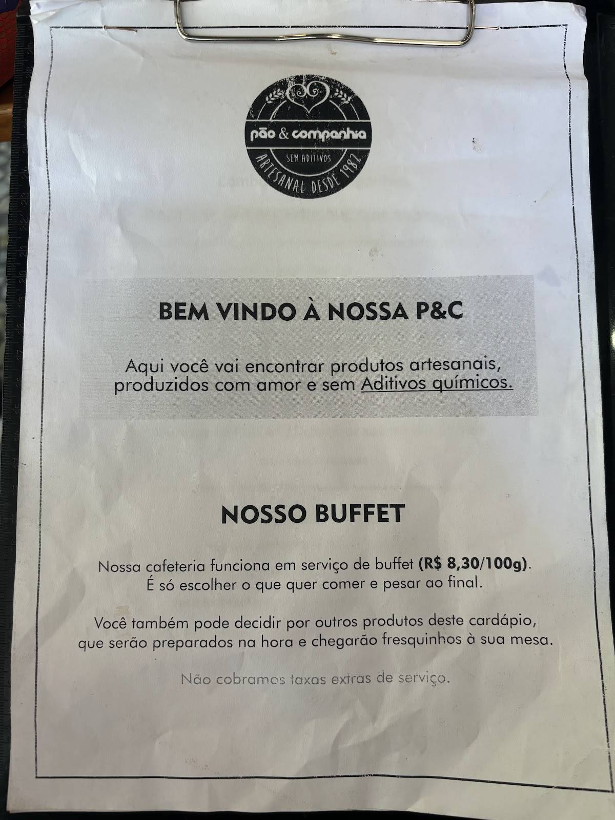 Pão & Companhia - (Copacabana) cardápio