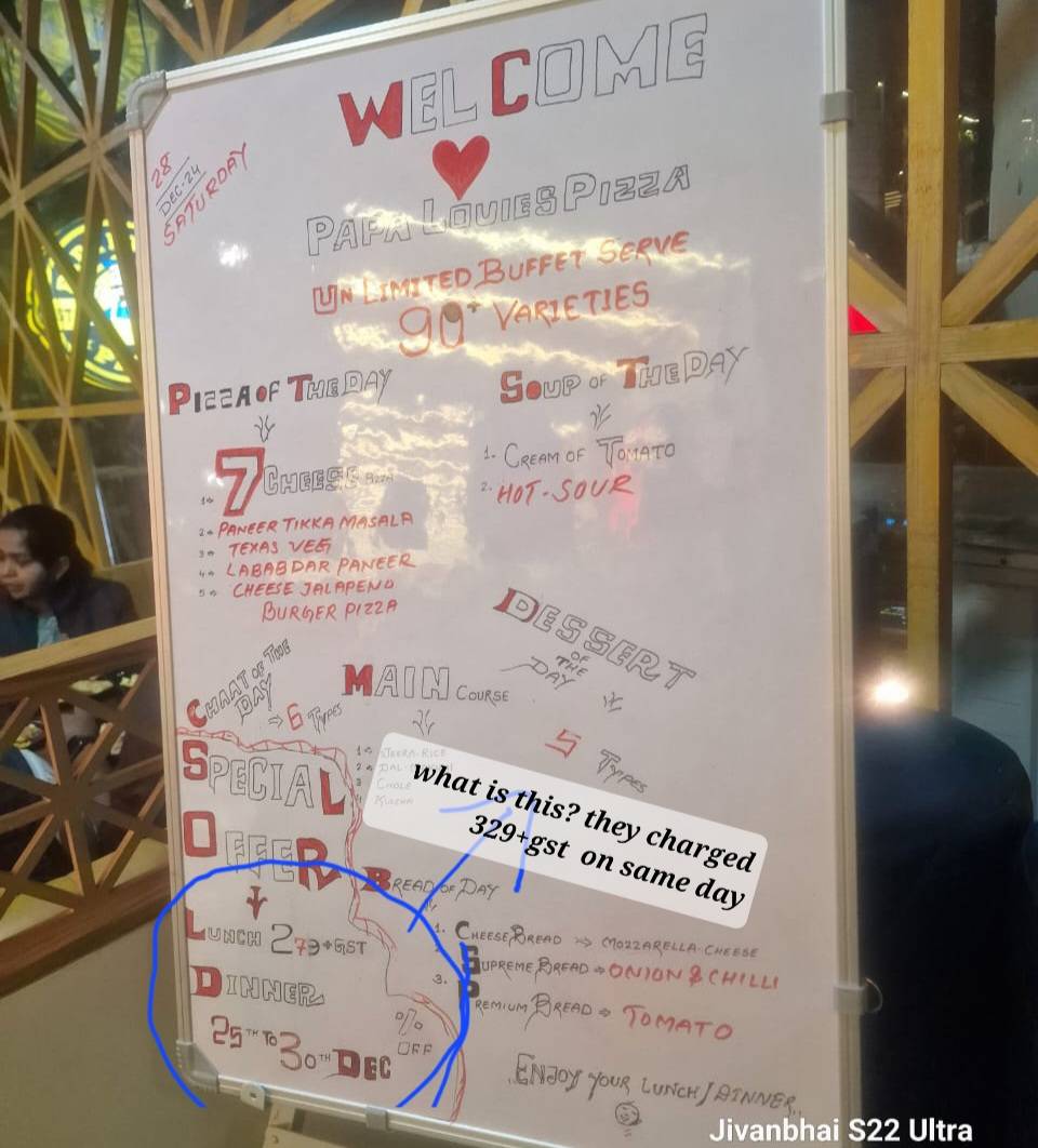 Papa Louie's Pizza Kudasan menu