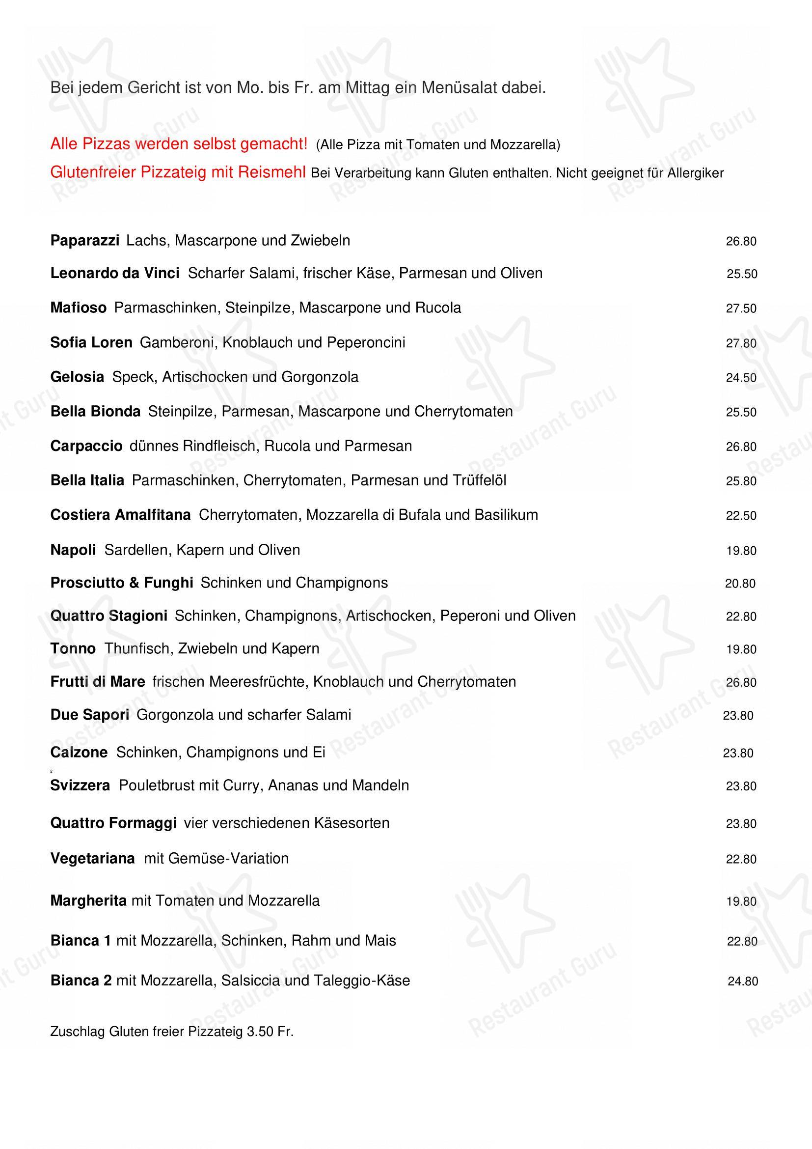 Menu bar per PAPARAZZI Restaurant Pizzeria Bar pub & bar