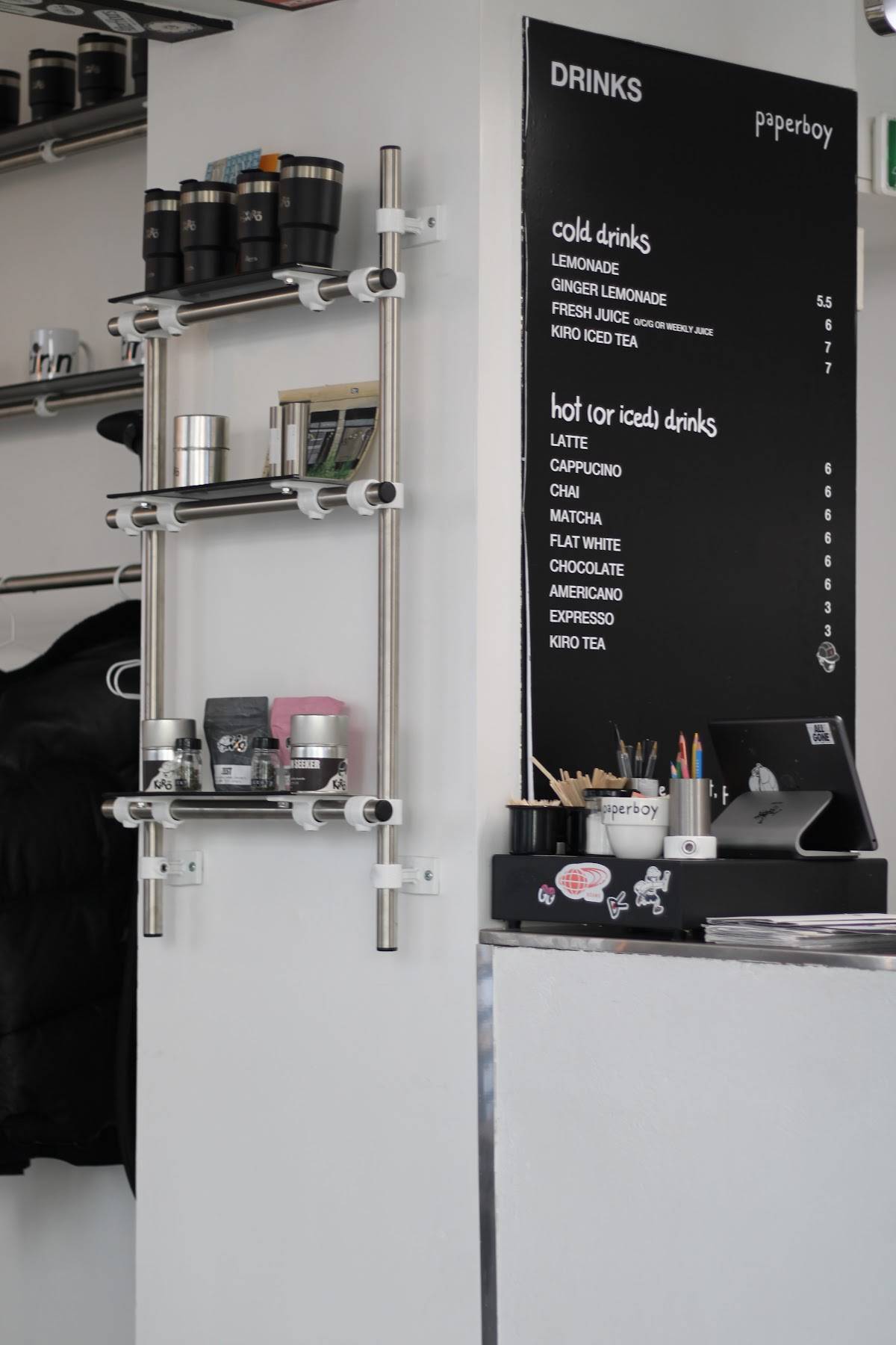 Menu de Paperboy Paris